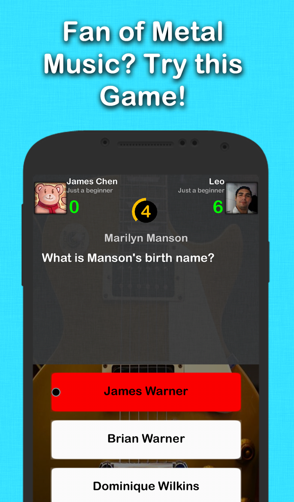 Metal Music Trivia Quiz App on the Amazon Appstore