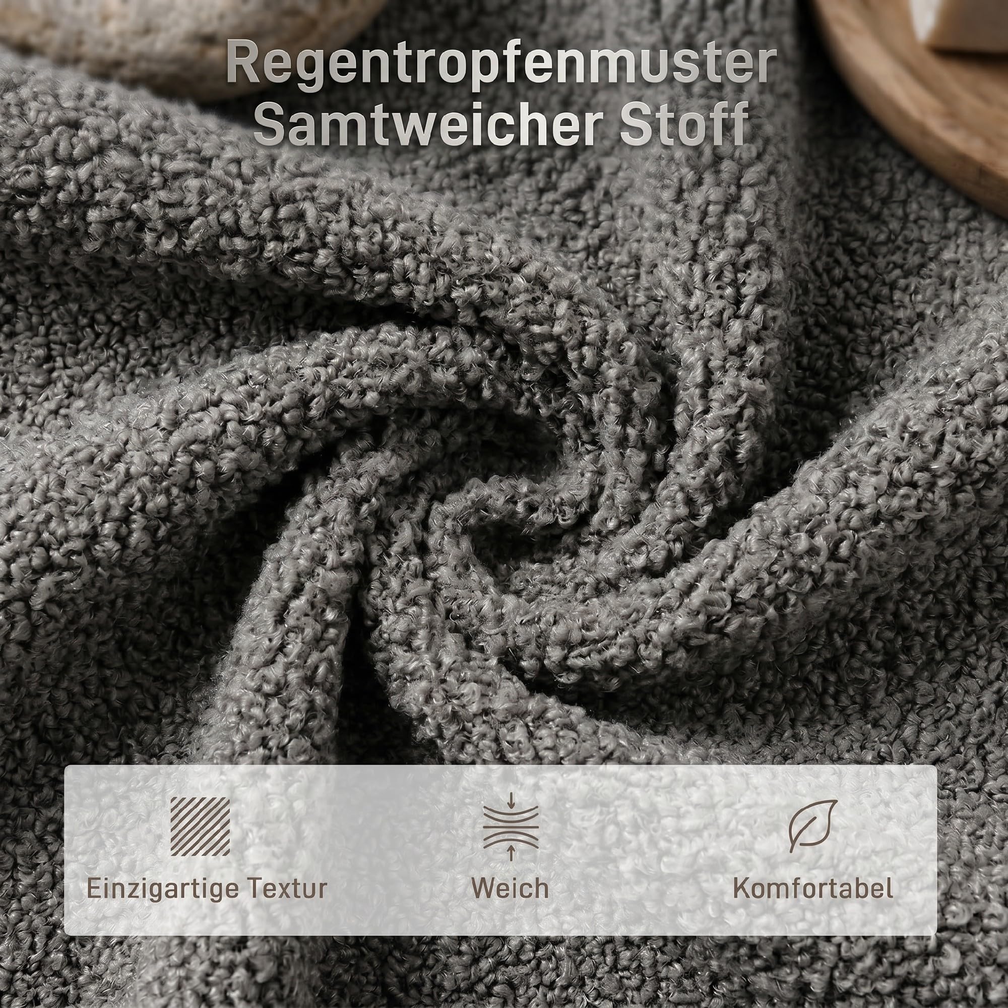 HOMCOM Relaxsessel mit Hocker Drehbarer Loungesessel mit Samtstruktur Grau