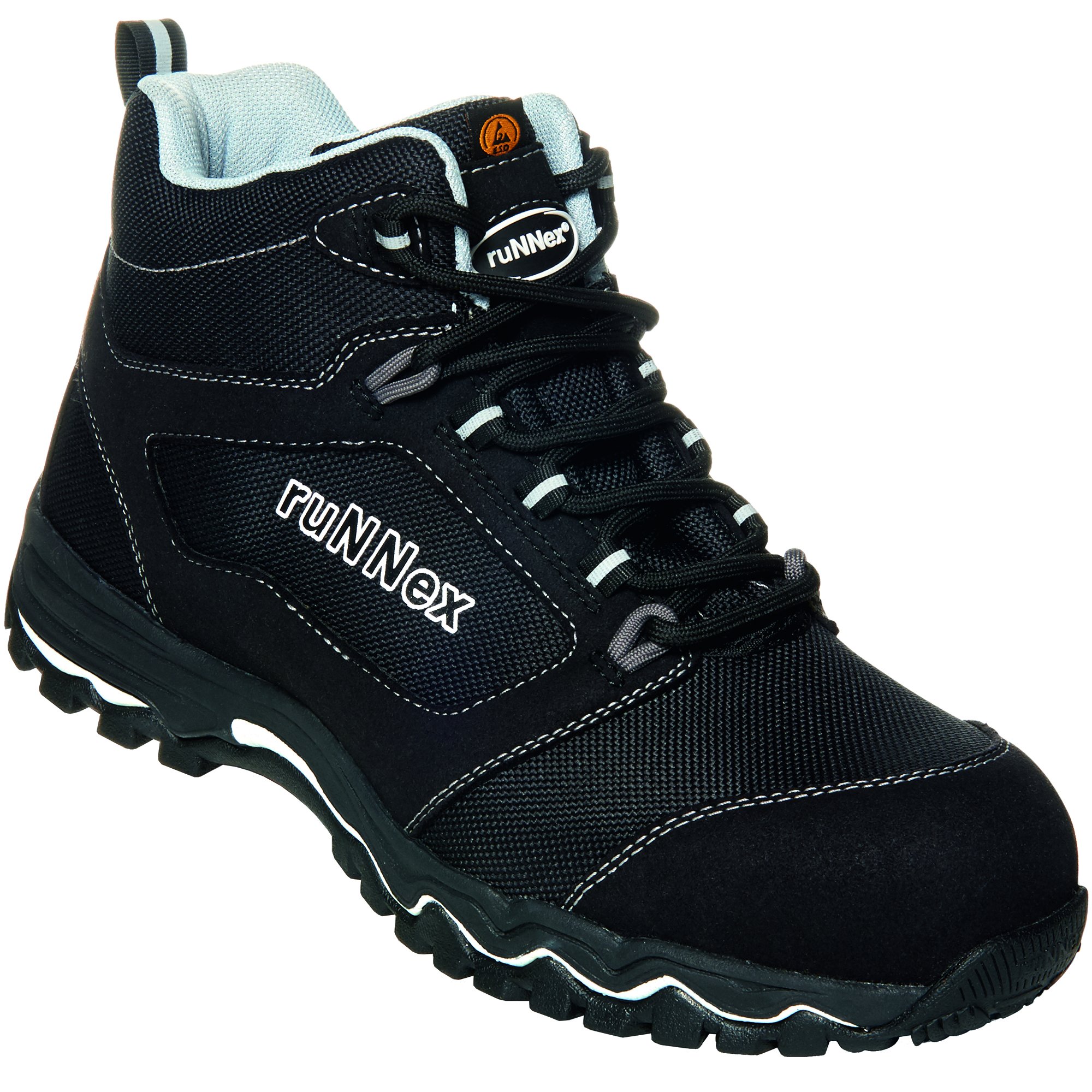 ruNNex® S3-ESD-Sicherheitsschnürstiefel LightStar, schwarz/weiß/grau, Gr. 39