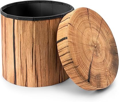 Sorbus Tree Stump Stool, Toy Storage Ottoman 15 Inch Fake tree stumps Log Stool Storage, Artificial Tree Trunk, Perfect Footstool Kids Toy Chest, Rustic Log Cabin Decor Bench, Pedestal, Side End Table