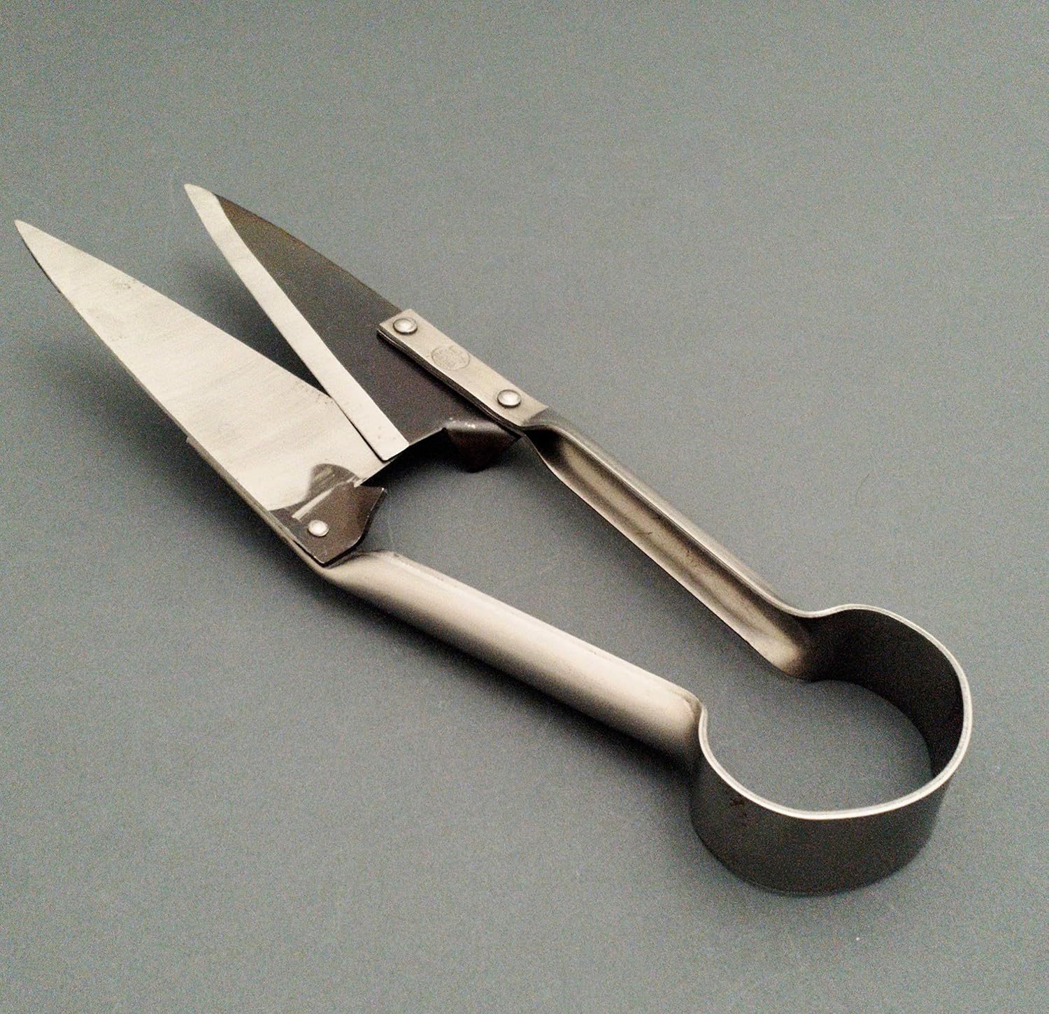 DUE BUOI SINGLE BOW CURVED SHEEP SHEARS DB 163/29-5"1/8 BLADE LENGTH- 11"1/2 TOTAL LENGTH
