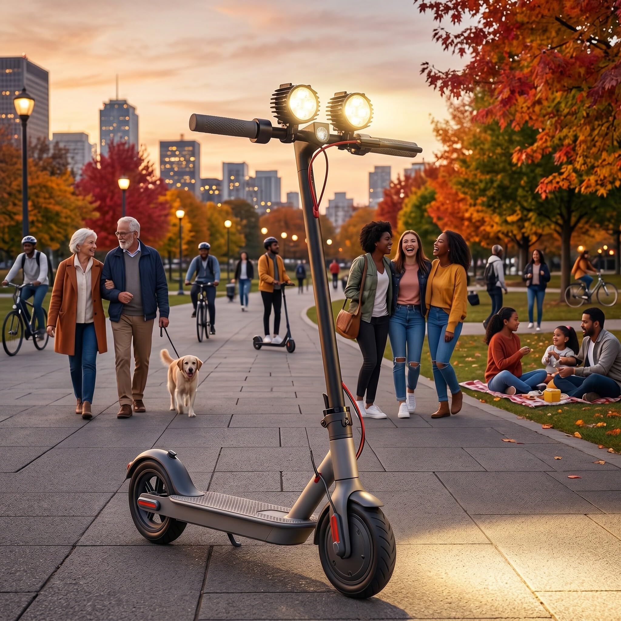 POENVFPO Feu Avant à Double Tête pour Scooter électrique, Lampe de Guidon LED Haute luminosité pour Batterie 48 V, Alliage D'aluminium, Durable, Installation Facile, visibilité Super