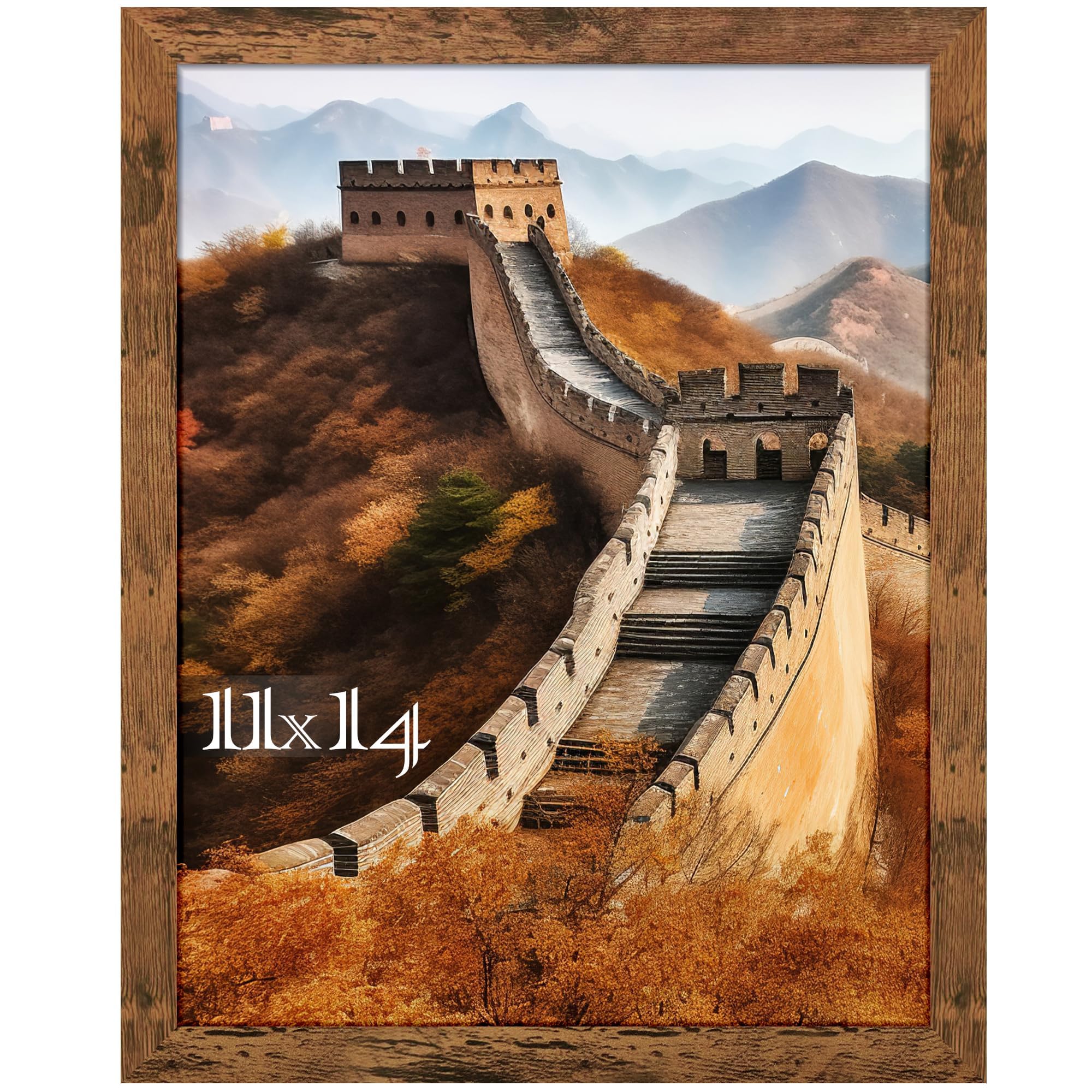 Picrit 11x14 Picture Frame, Photo Frame for Wall Mounting Display, Brown — image 1
