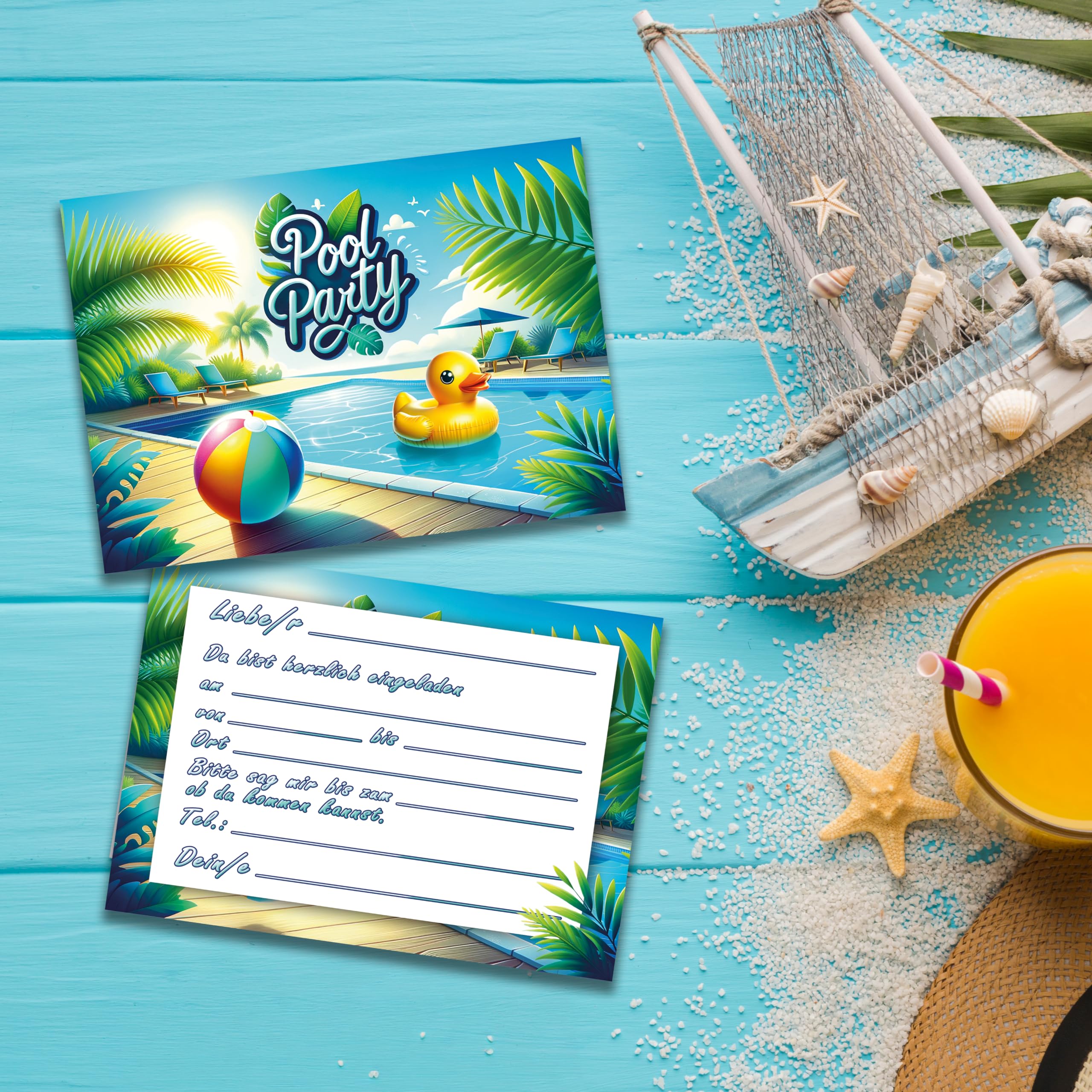 EG Klasse Lot De 10 Cartes D'invitation Capybara Boba - Motif