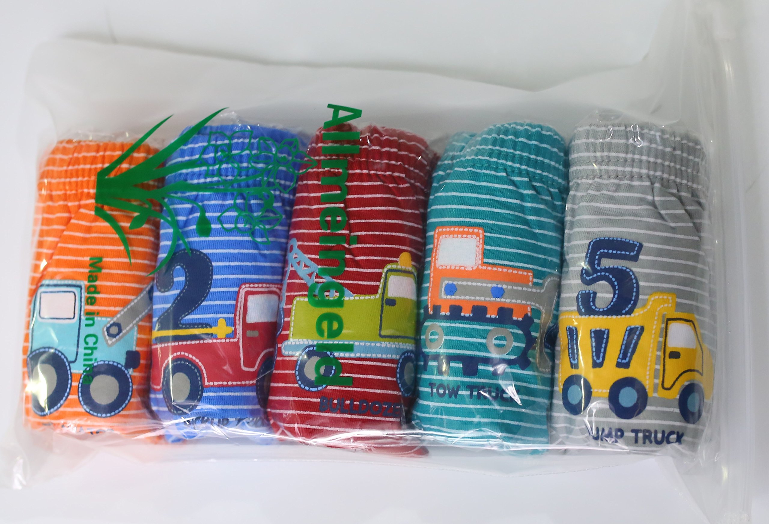 Auto Slip Bambini e Ragazzi Camion Boxer Cotone Intimo 5 pacchi per Bambino 2-11 Anni