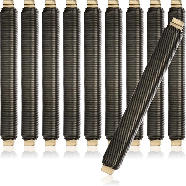 COM-FOUR® 10x Zestaw drutu do oplatania kwiatów, drut wiazalkowy wyzarzony nawiniety na drewniany patyczek, grubosc 0,65 mm, 1000 g