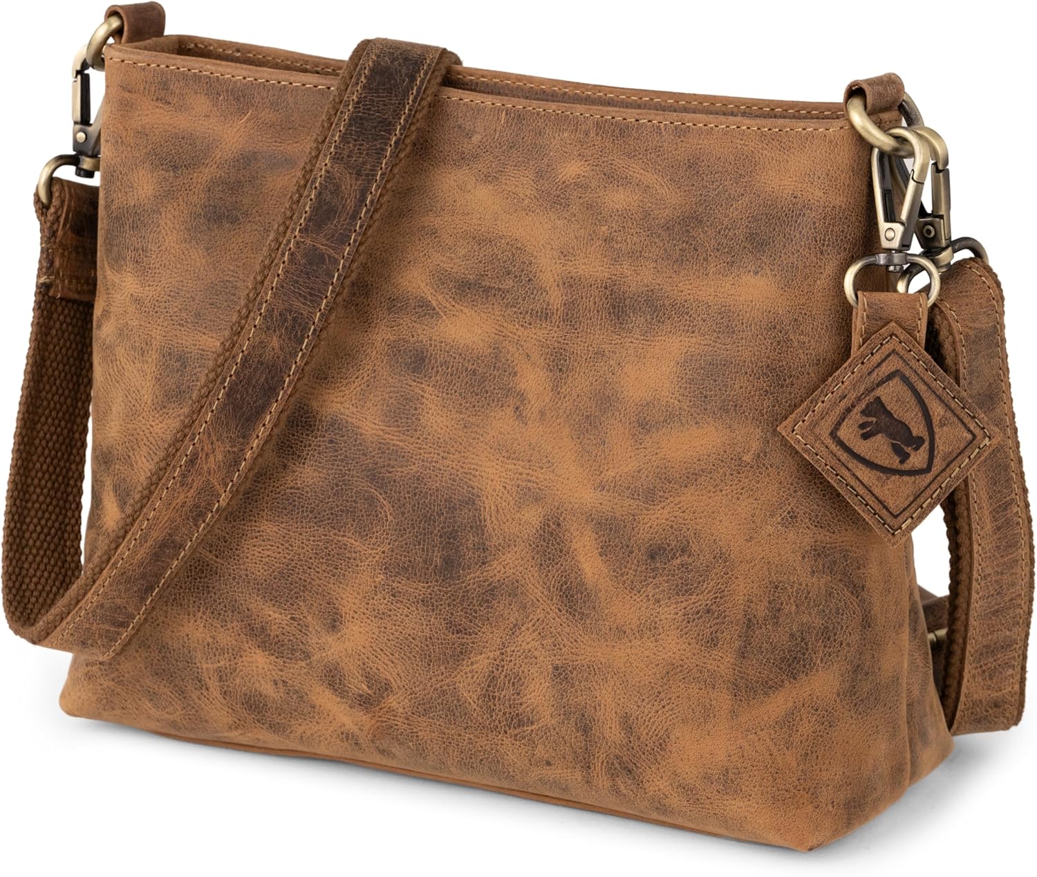 BERLINER BAGS Vintage Genuine Leather Shoulder Bag Marbella M, Crossbody Purse for Women, Satchel Bag