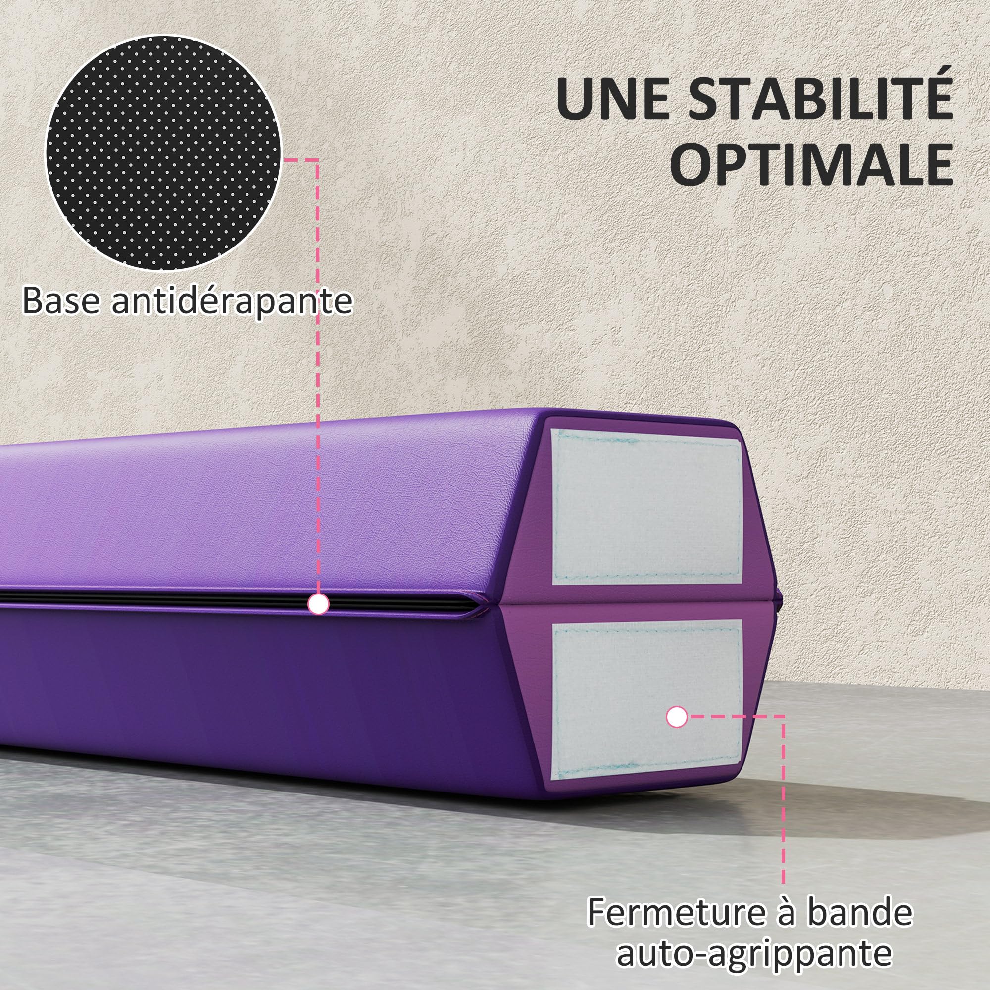 SPORTNOW Poutre Gymnastique Pliable en Velours, Poutre d'équilibre avec Fond antidérapant, équipement d'entraînement de Gymnastique pour Adolescents et Adultes