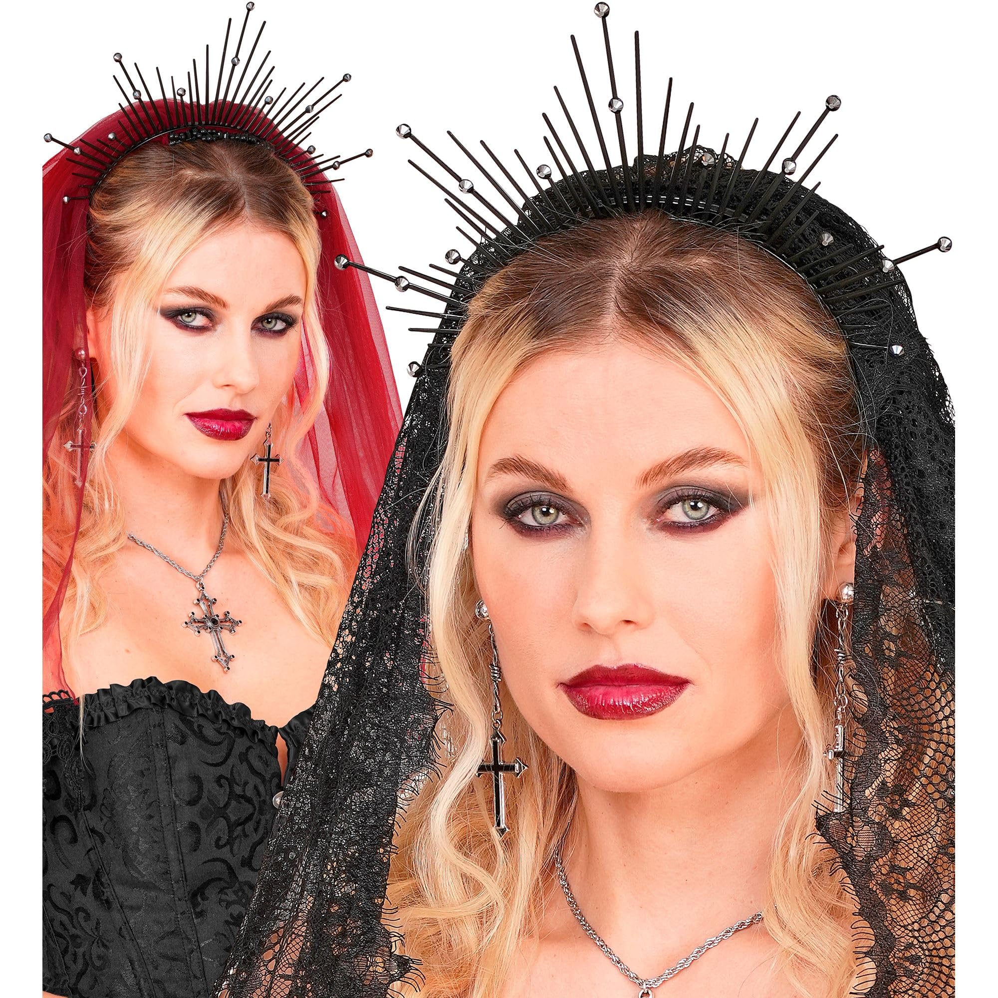 W WIDMANN MILANO Party Fashion - Adult Halo Headband Gold or Black, Costume Accessory for Carnival Halloween - Image 4