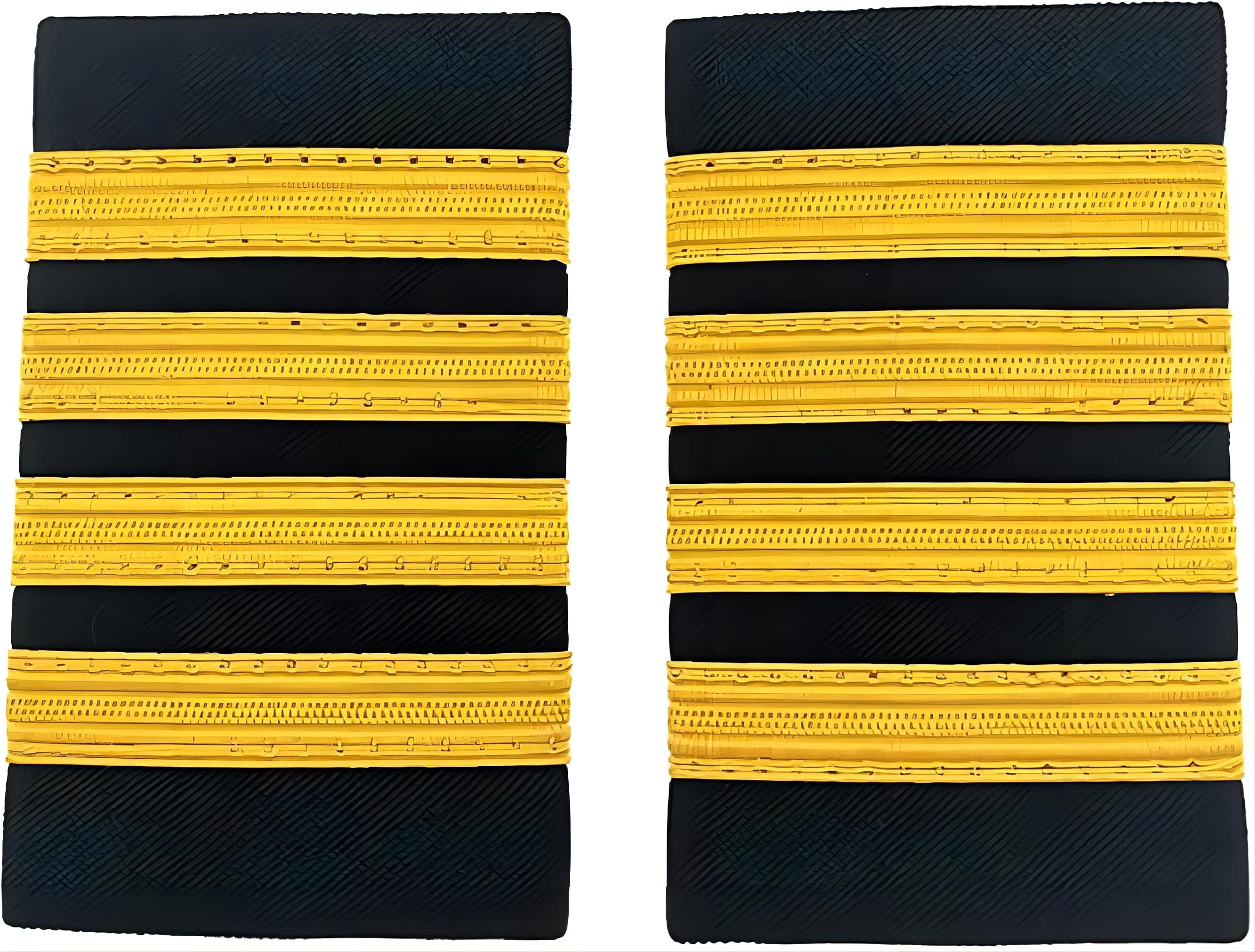 1 Pair Uniform Bars Airline Pilot Epaulets Captain Shoulder Boards Insignia Sliders Cosplay Epaulette Sliders (Four Bars Gold)