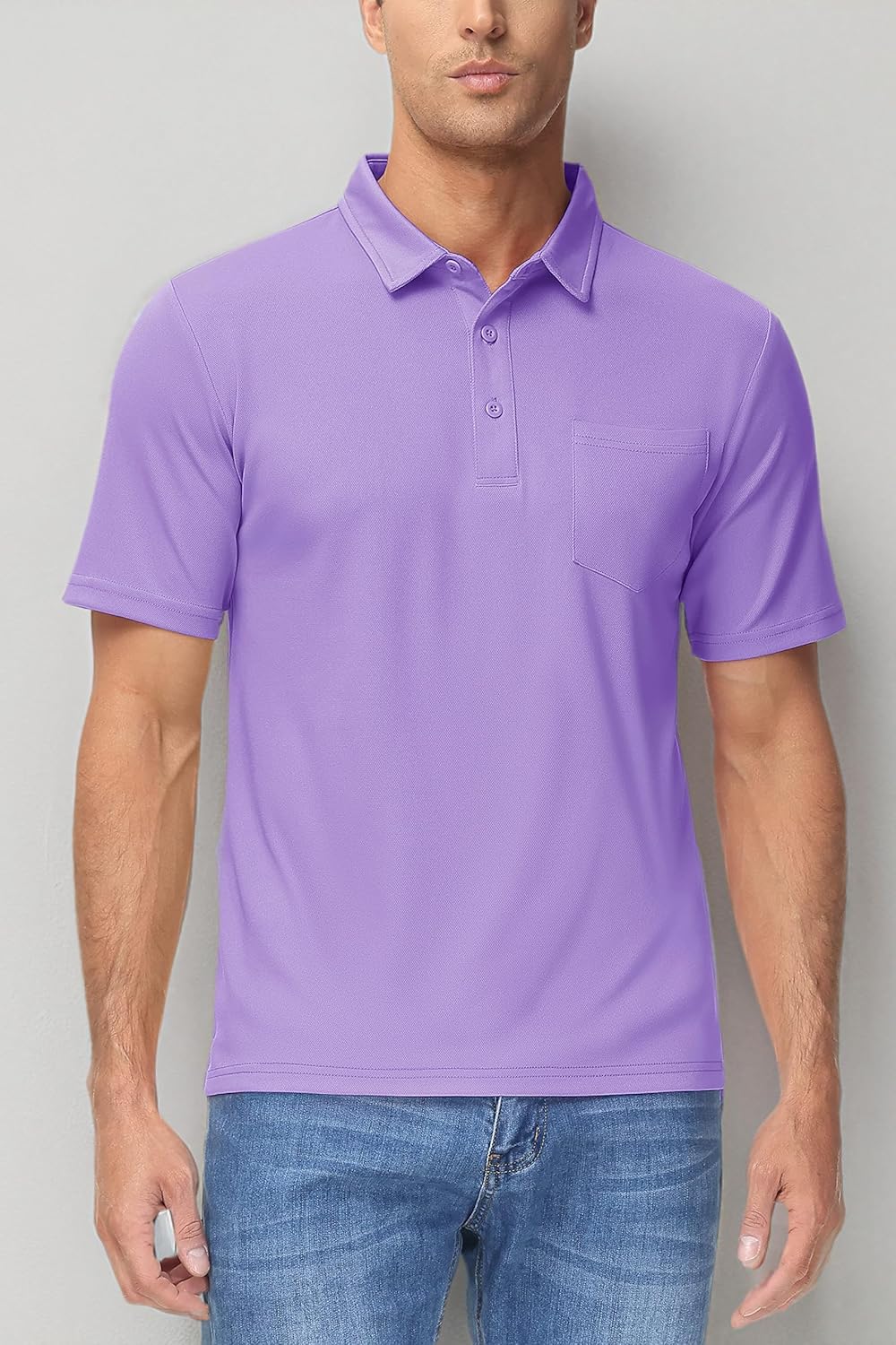 MAGCOMSEN Polo Shirts for Men Short Sleeve Collared Golf Shirt with Pocket Moisture Wicking Quick Dry Performance Polos
