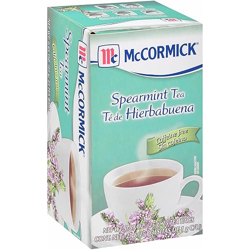 McCormick Caja de 25 bolsas de té de menta verde sin cafeína, 0.89 onzas
