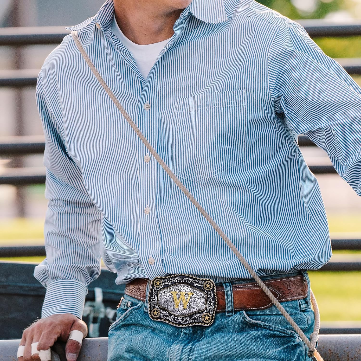 Western Belt Buckle Initial Letters ABCDJMR to Z Large Gold Cowboy Belt Buckle Cowboy Belt Buckles for Men Women - Image 4