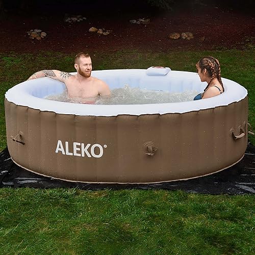 Miniatura 20 de ALEKO Spa inflable para bañera de hidromasaje Burbuja de chorro personal de alta potencia con cubierta ajustable y 3 cartuchos de filtro 265