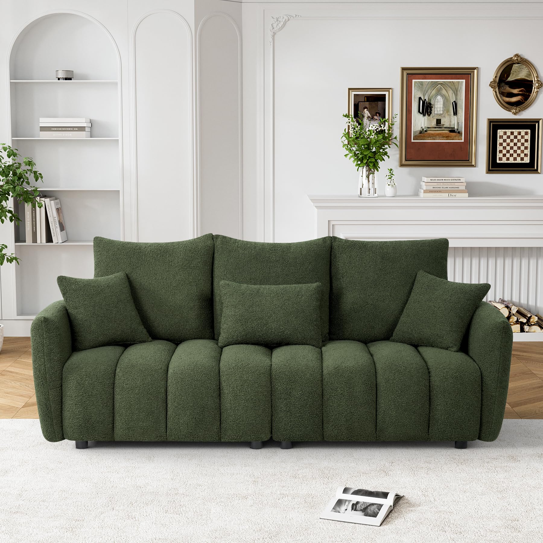 Amazon.com: Wrofly Teddy Cloud Sofa Couch, Modern Deep Seat Boucle