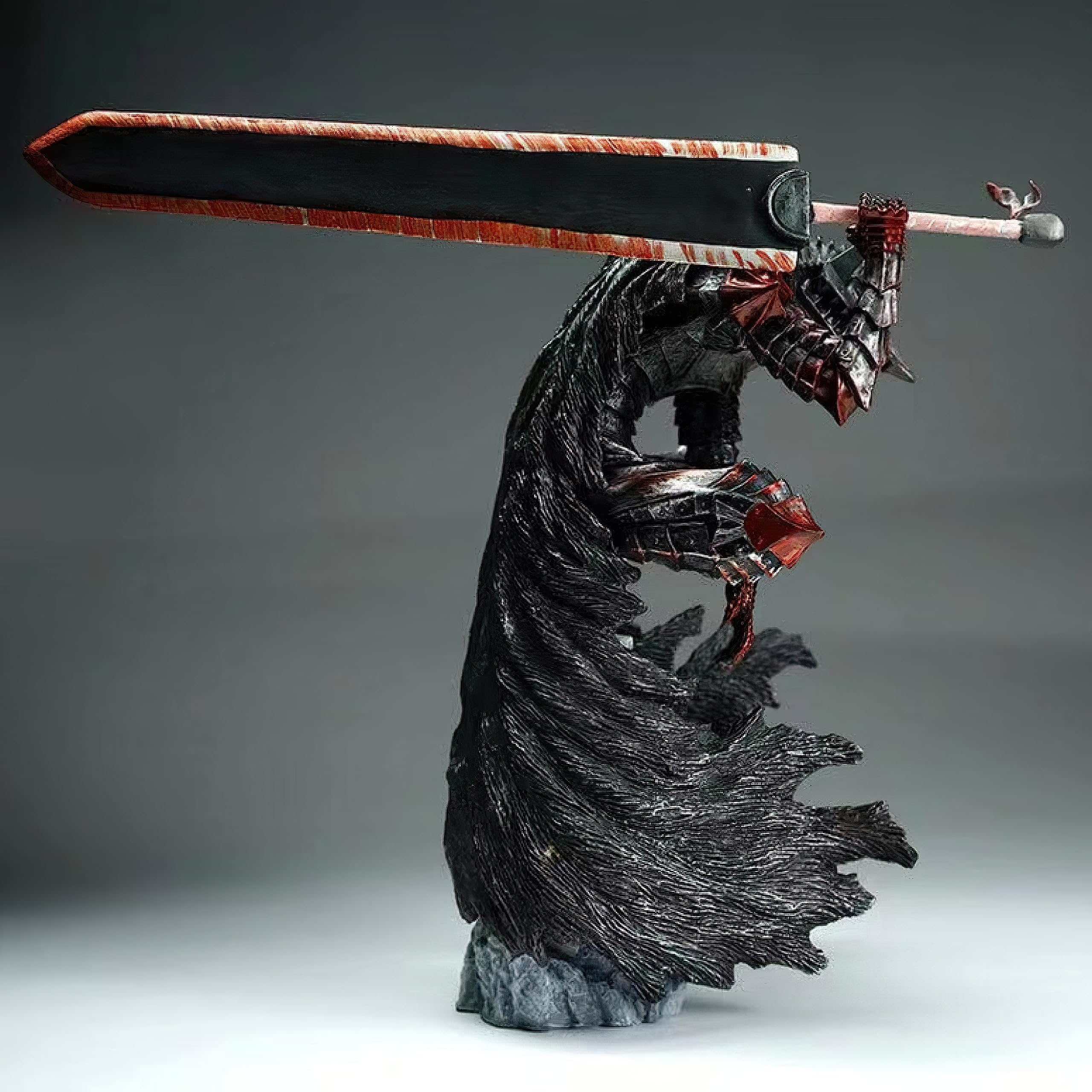 Anime Guts Figure Version Battle Figurine d'action endommagée en PVC Noir Swordsman Guts Change Face Model Statue Toy Office Collections Décorations Cadeau