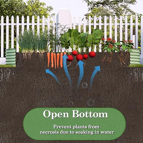 Miniatura 4 de Shikha Kit de cama de jardín elevada galvanizada para jardinería, caja de jardín, kit de cama elevada al aire libre para verduras, flores, hierbas,