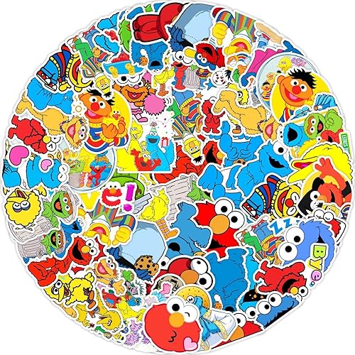 50Pcs Se_same Stickers, Fashion Decal for Kids Teen Adult, Waterproof Vinyl Cute Stickers for Water Bottle Laptop Notebook Scrapbook Computer Guitar - Sesame