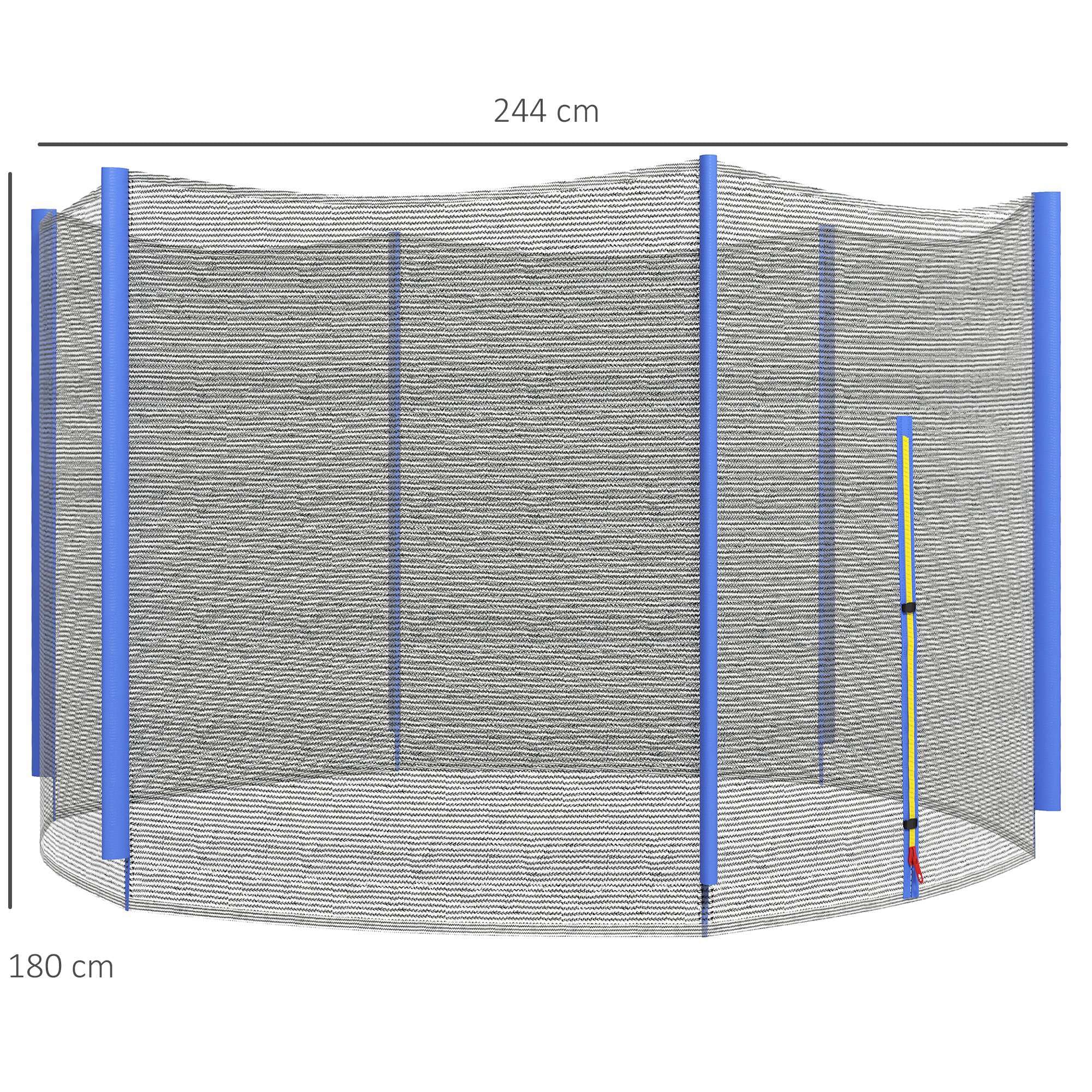 SPORTNOW Filet de Remplacement pour Trampolines Filet de sécurité pour Trampolines, Filet Rond avec entrée zippée