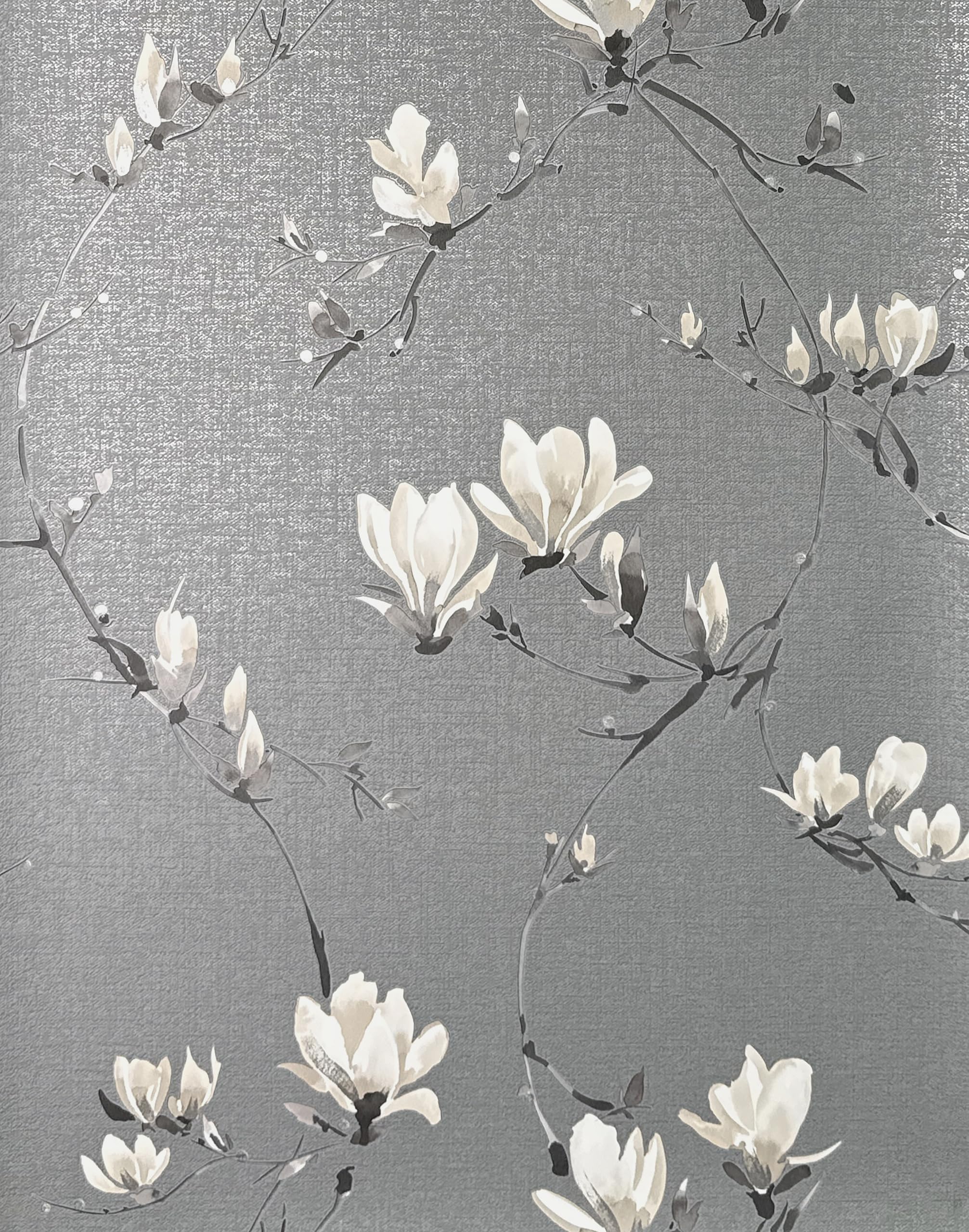 Papel pintado Fine Decor Isla Floral carbón para salones modernos y dormitorios