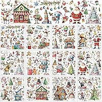 Vista 8 de 12 hojas de calcomanías clásicas para transferencias para manualidades y muebles, calcomanías clásicas de trineo, piña, calabaza, para el hogar