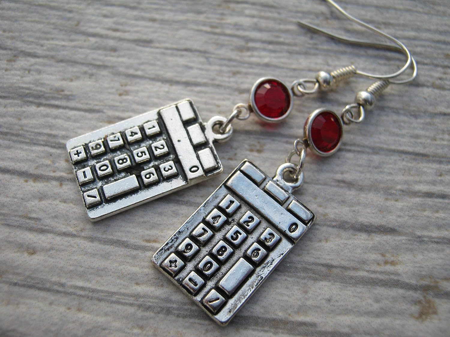 Calculator Birthstone Earrings, Personalized Math Earrings, Techie Jewelry, Accountant Gift