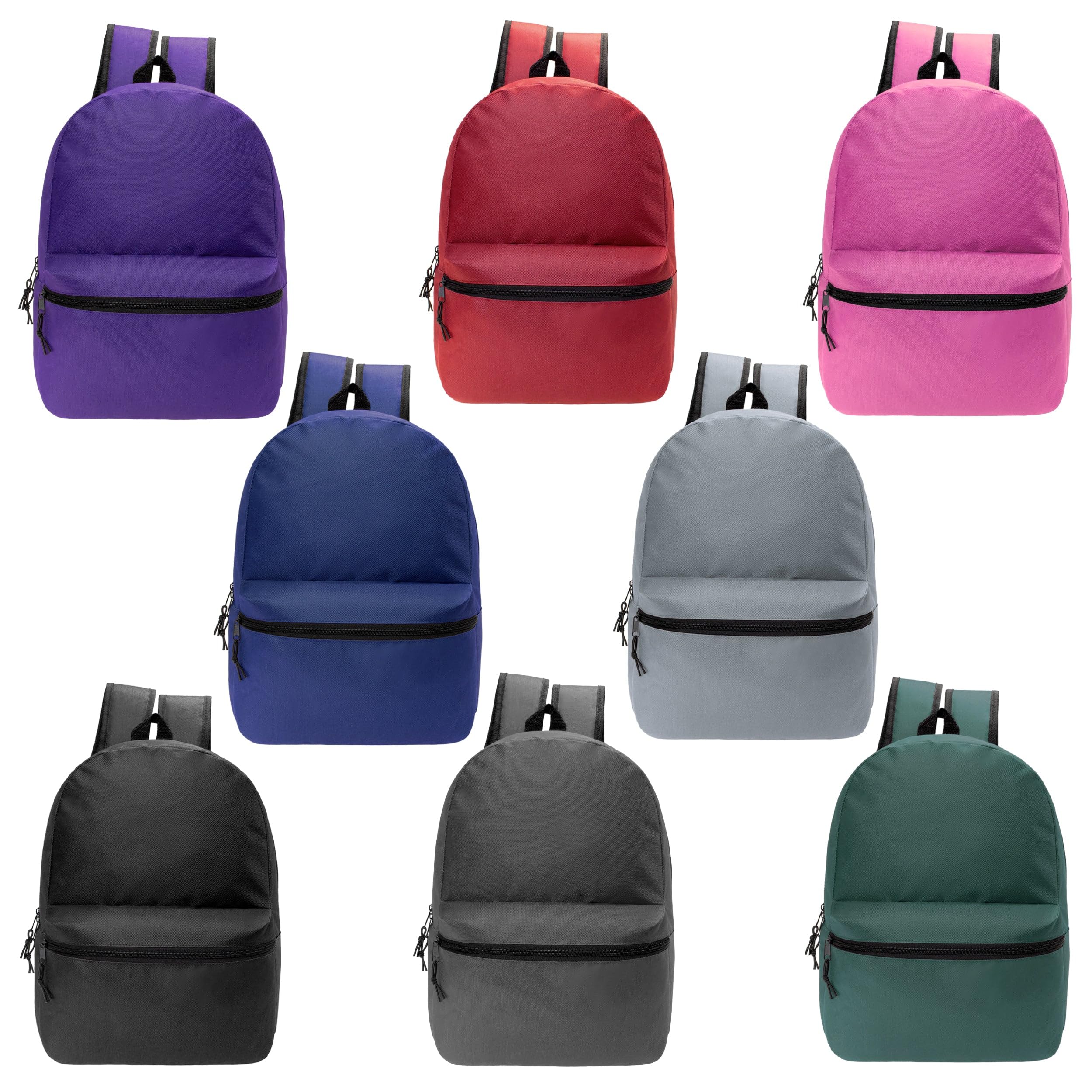 17" School Backpacks for Kids - Backpacks in Bulk for Elementary, Middle, and High School Students in Assorted Colors