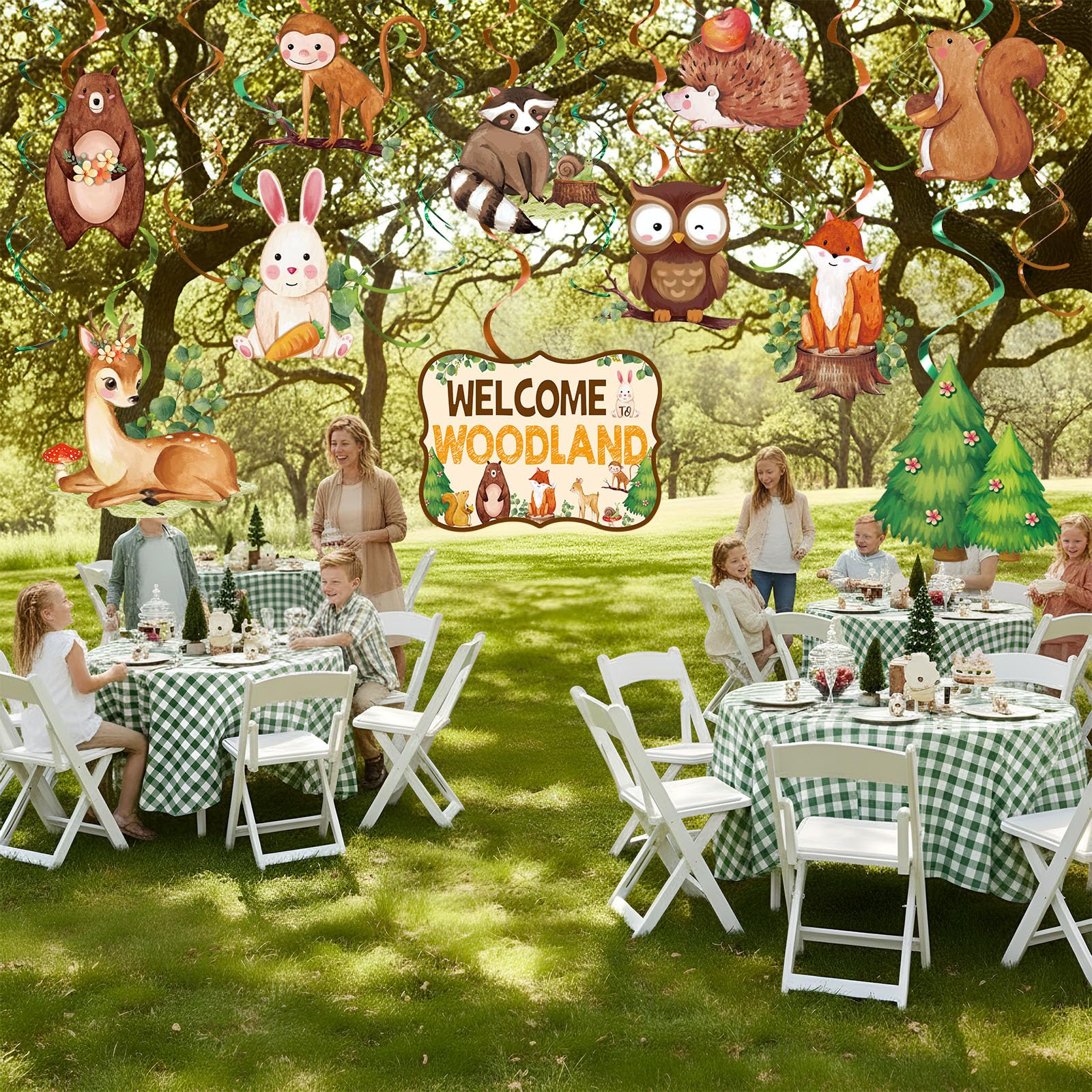 18 decorazioni da appendere a forma di animali del bosco a forma di
