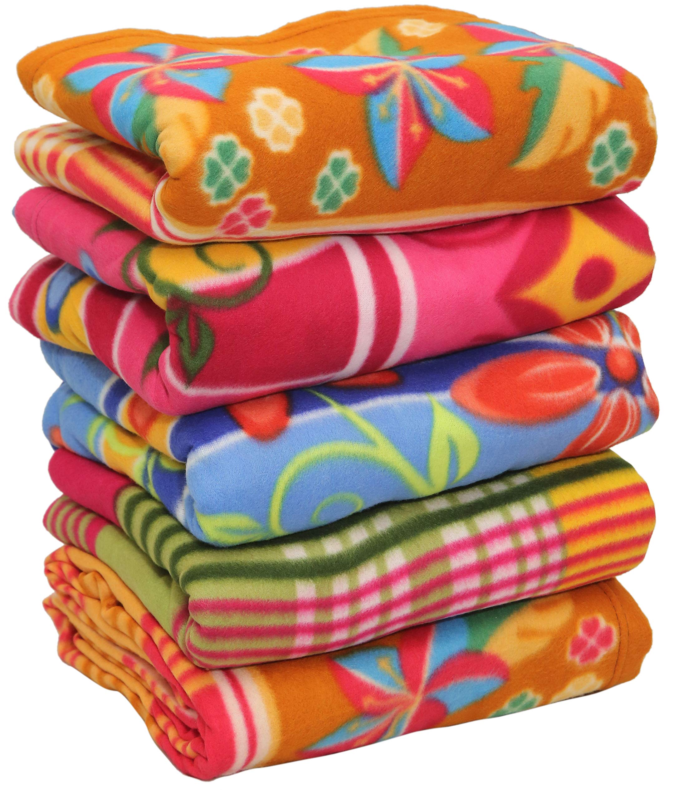 Goyal's Floral Print Warm Fleece Double Bed Blankets/Comforters/Dohar 250 TC, 88x88 Inches (Pack of 5)-image-36