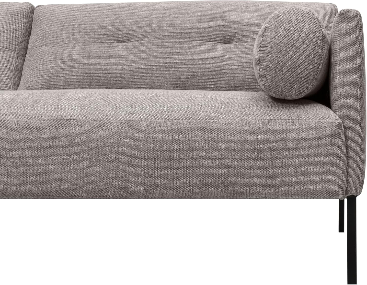 Armen Living Michalina 84" Gray Fabric Sofa with Black Metal Legs