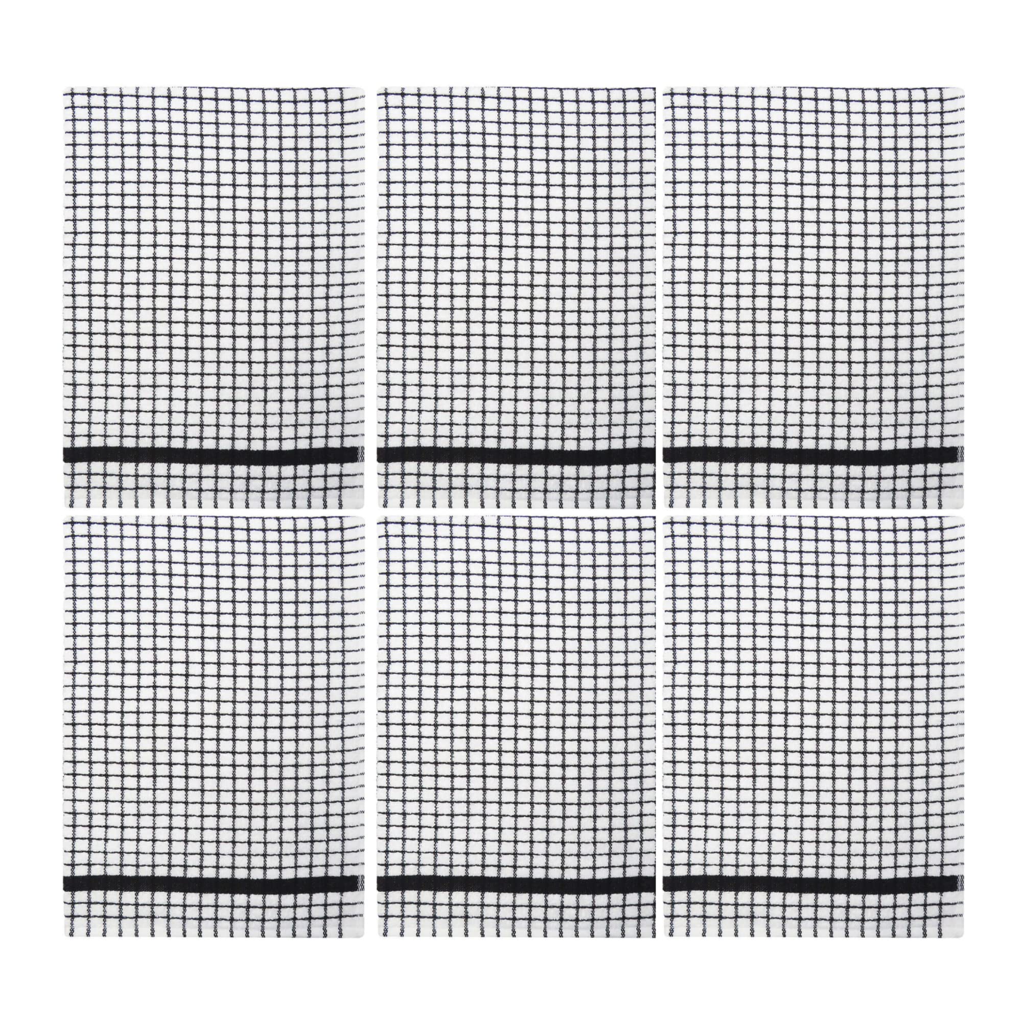 Poli-Dri Paño de cocina de algodón (negro, paquete de 6)