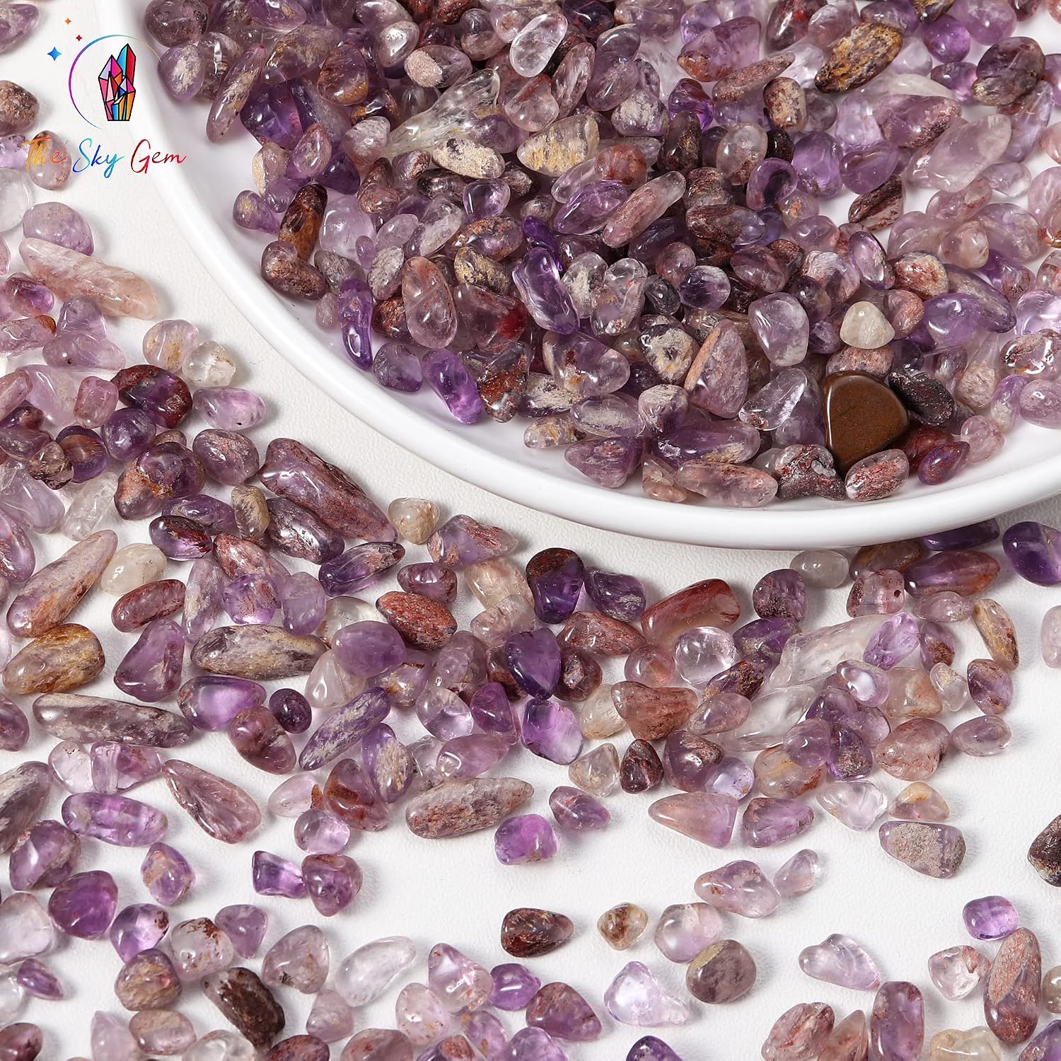 Purple Phantom Crystal Chips Bags - Undrilled Purple Phantom Gemstone Chips - Purple Phantom Crystal - Healing Crystals Chips Bulk - Crystal Gemstones for Crafts - American Seller (1 OZ) image 4