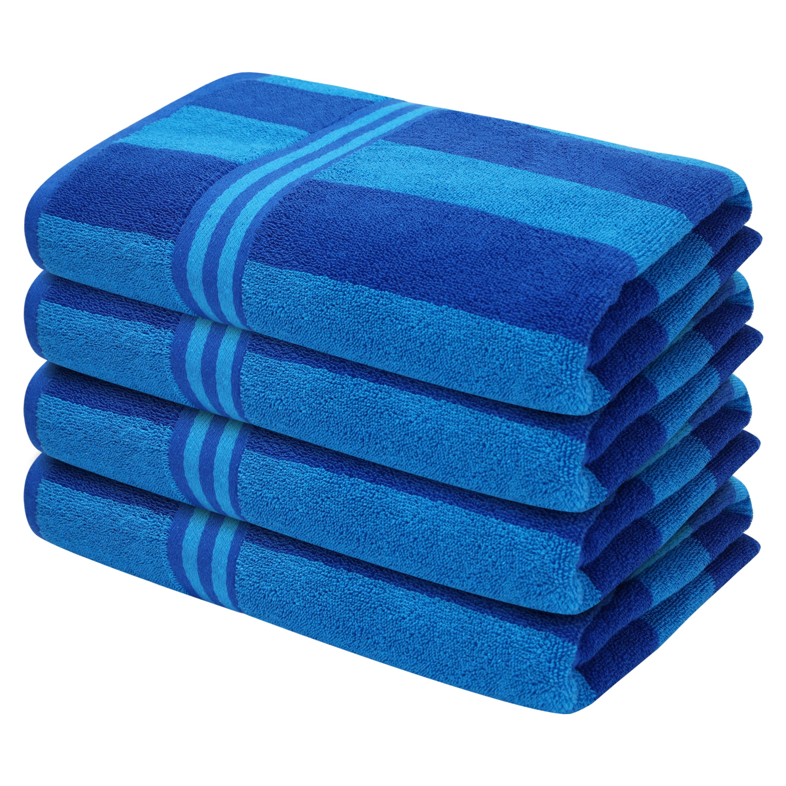 Organix Oversized Beach Towel 4-Pack – 36x72 Inches, 100% Ringspun Cotton, Quick Dry, Yellow Striped