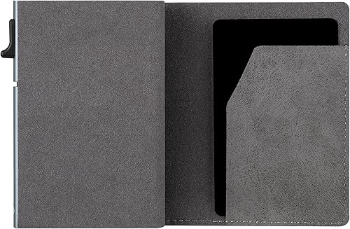 Miniatura 11 de Conceal Plus - Cartera Card Blocr para tarjetas de crédito, bloqueo RFID, delgada, minimalista, tarjetero desplegable (piel sintética, gris y