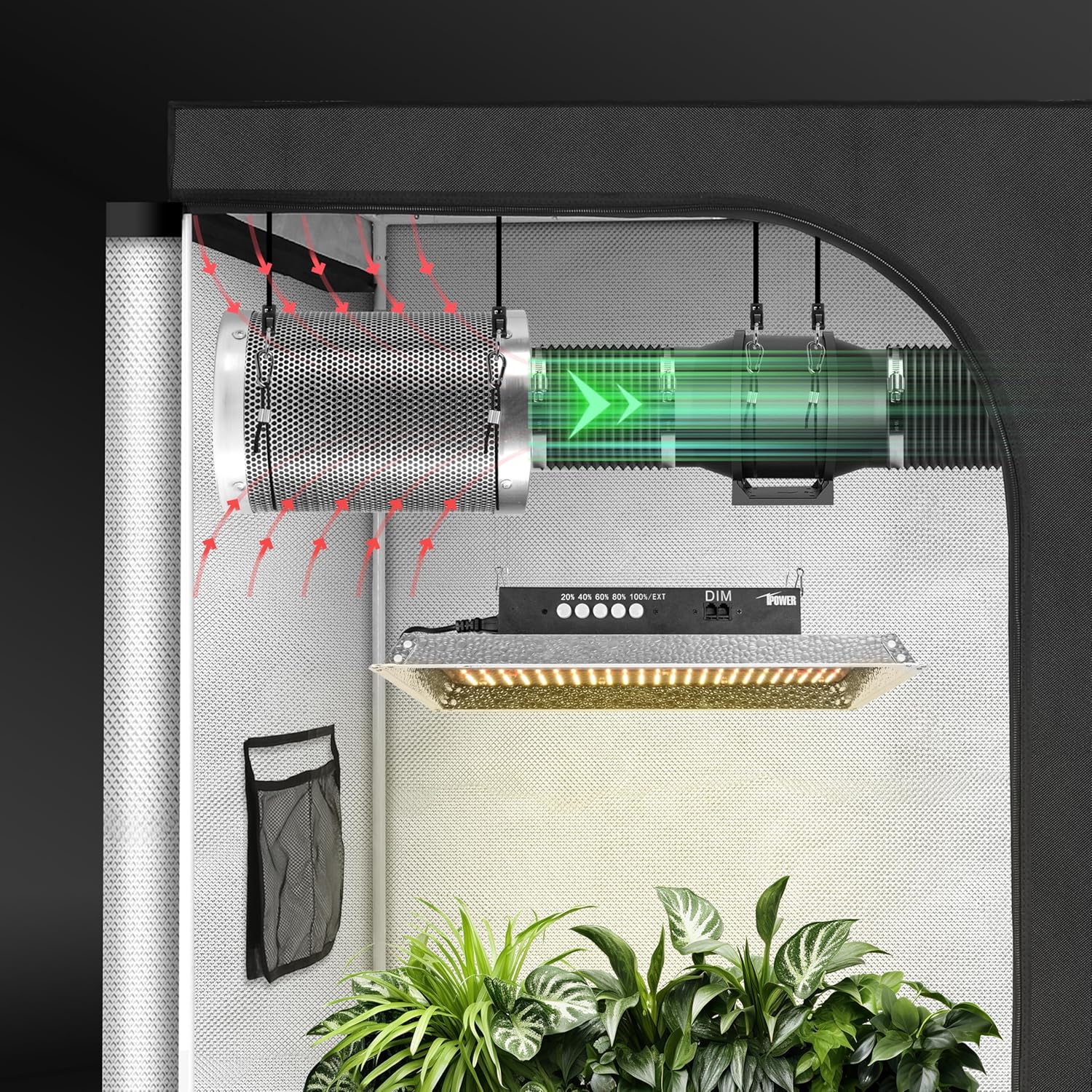 AC INFINITY ダクトフィルター カーボン 6インチ 水耕栽培 6×24インチ