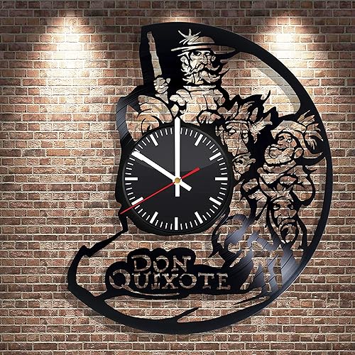 BroStore Decor Don Quijote - Reloj de pared de vinilo, el ingenioso caballero Don Quijote de La Mancha Art, regalo para cualquier ocasión