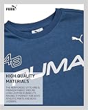 PUMA Boys Sweatpants Set - 2 Piece Soft Fleece Crewneck Pullover Boys Sweatshirts and Jogger Pants Kids Activewear Set (8-16), Size 8-9, Dark Indigo