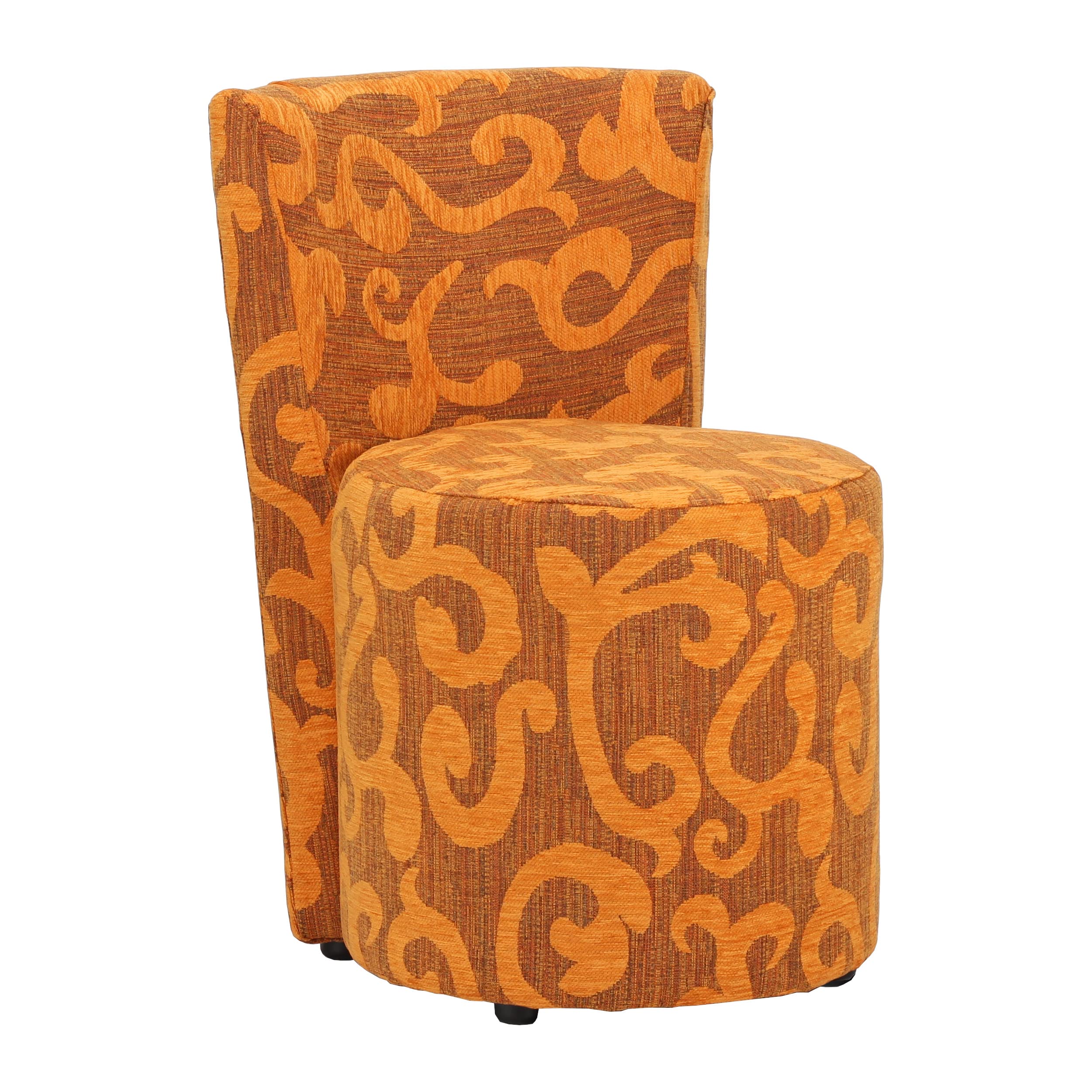Totò Piccinni Poltroncina TACCO imbottita Artigianale Design Alta QUALITA' Made in Italy (Tessuto Arancione Floreale)