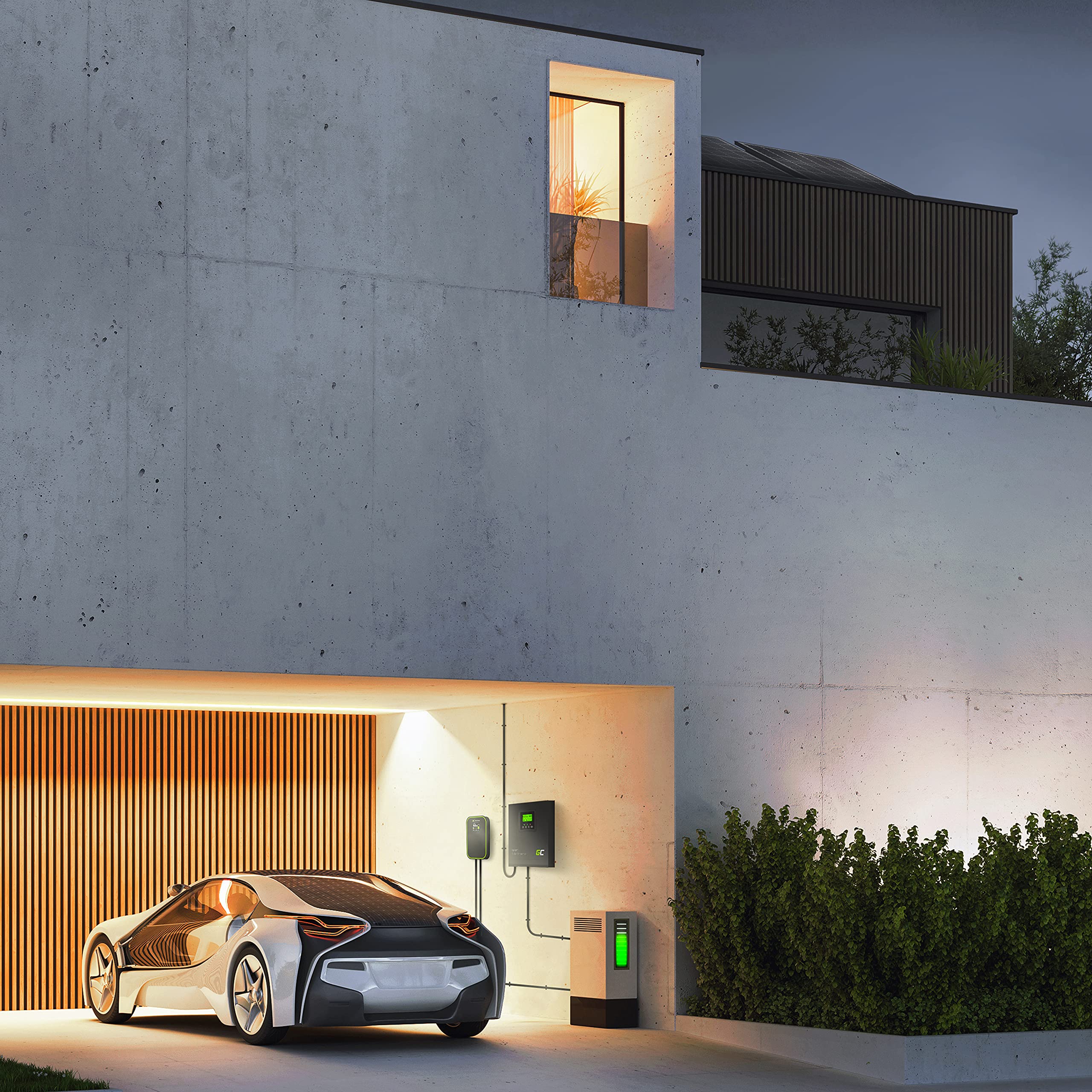 Green Cell 3000W/6000W 3kW 24V 230V Solaire Convertisseur Inverter Onduleur sinusoïdal Off Grid Power Inverter avec régulateur de Charge MPPT Pur sinusoïdal Transformateur