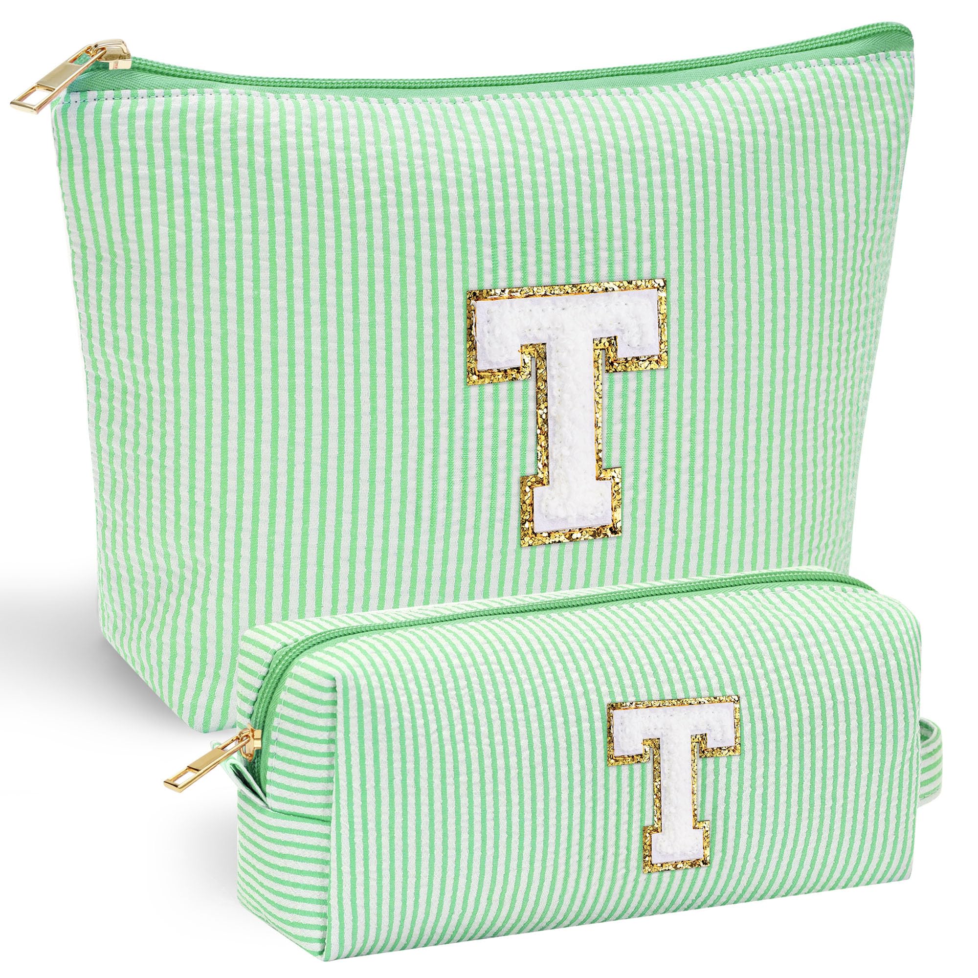 Parima Personalised Gifts for Girls Women - Personalised Make up Bag Initial Make up Bags A Preppy Stuff Birthday Gifts for Women Gift for Girl Womens Girlfriend Teenage Girls Gift Makeup Bag — view 57