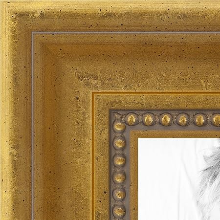 Download Amazon Com Arttoframes 11x17 Inch Antique Gold With Beaded Detailing Wood Picture Frame Womd5042 11x17