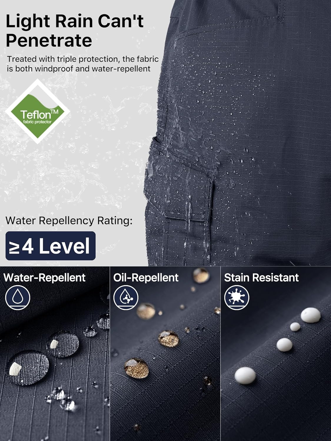 FREE SOLDIER Men's Tactical Pants Water Resistant Ripstop Cargo Work Lightweight EDC Hiking Pants with Multi Pockets - Image 3