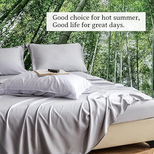 Miniatura 2 de Simple&Opulence Juego de sábanas 100% viscosa de bambú, sábanas de viscosa de bambú orgánico, 4 piezas, ropa de cama fresca, suave y transpirable (1