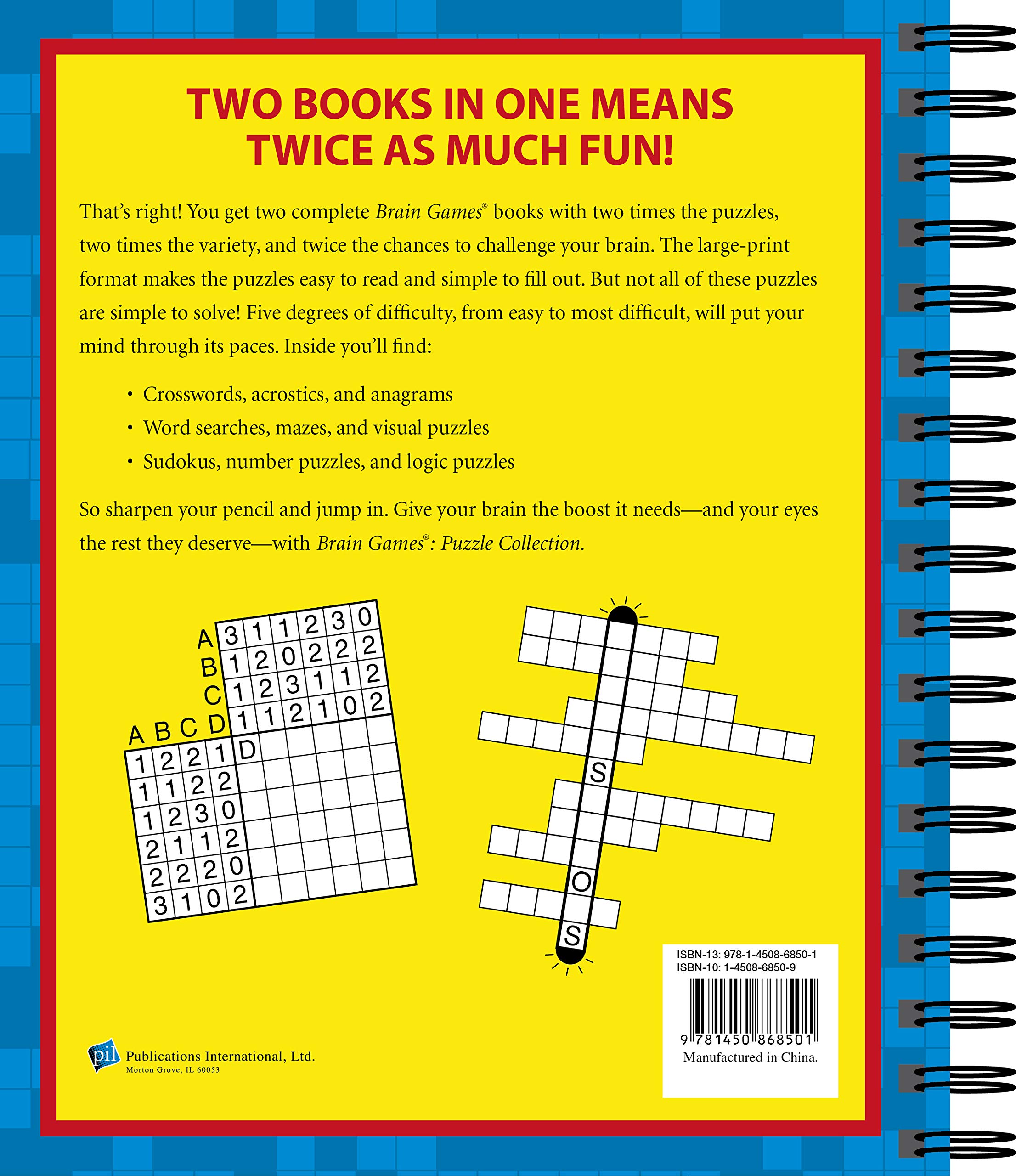 Brain Games - 2 Books in 1 - Puzzle Collection