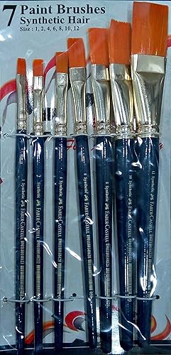 Miniatura 5 de Faber Castell - Juego de 7 pinceles planos de pelo sintético
