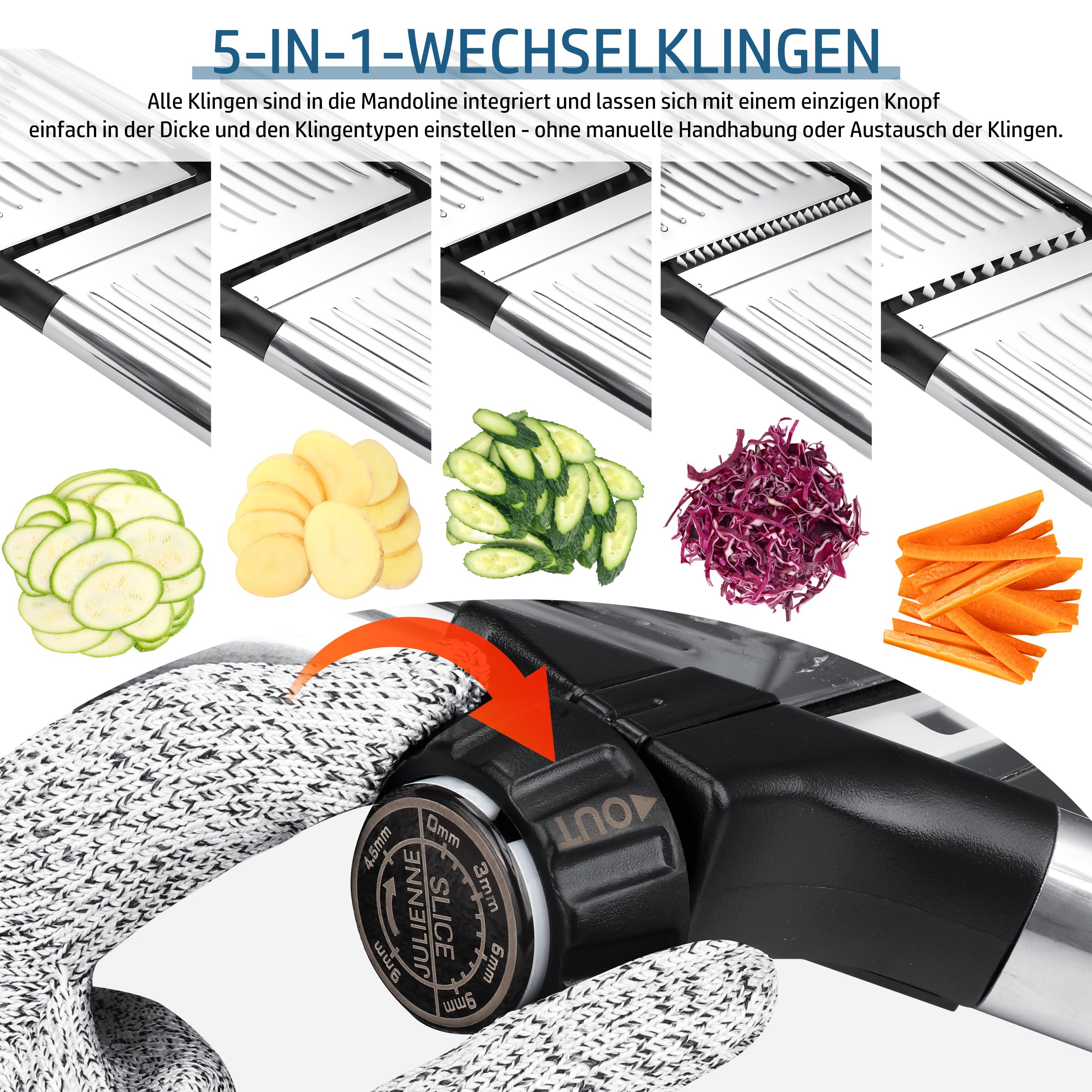 Affettatrice Mandolina in Acciaio Inox per Cucina – 6