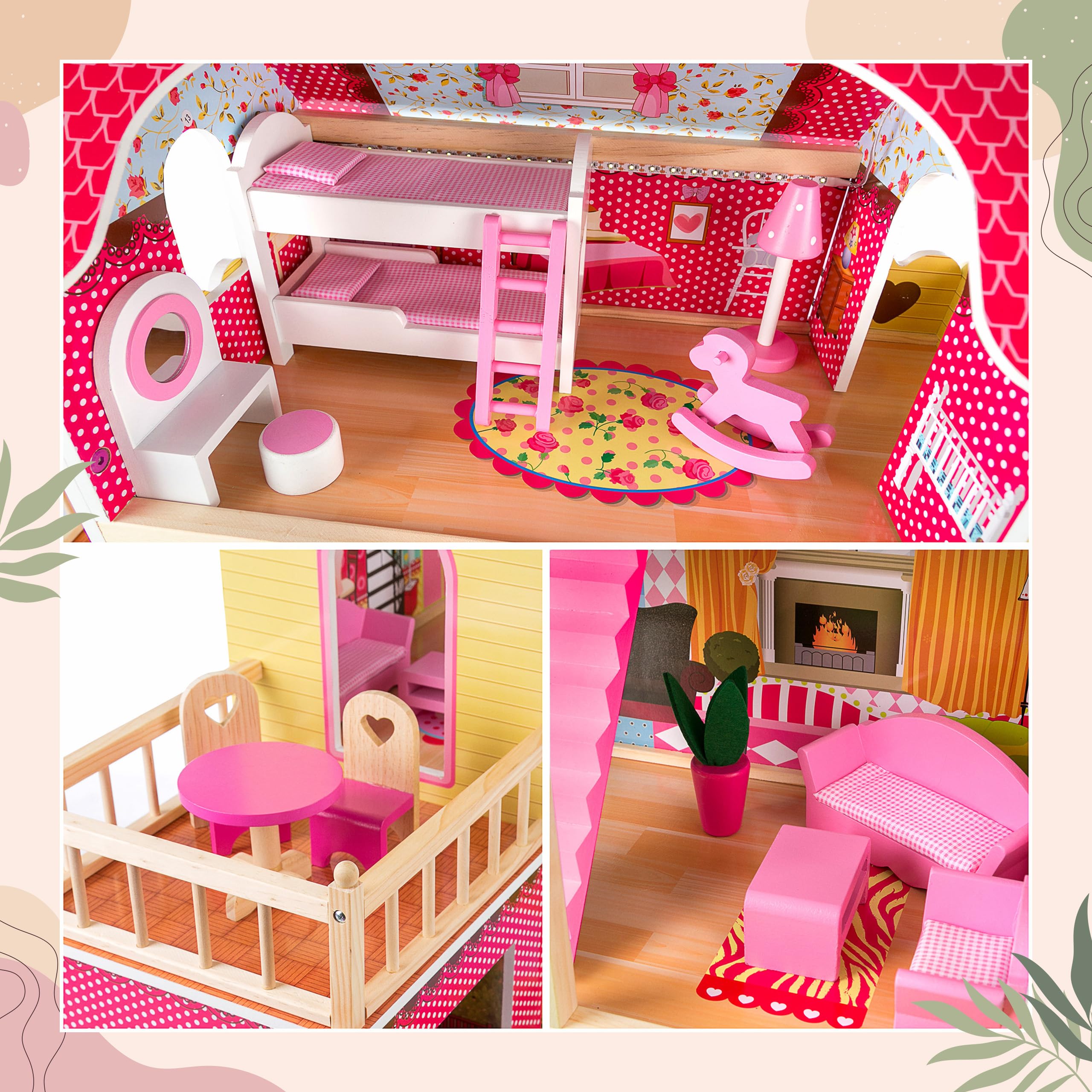 Kinderplay Gs0020 Drewniany Domek Dla Lalek
