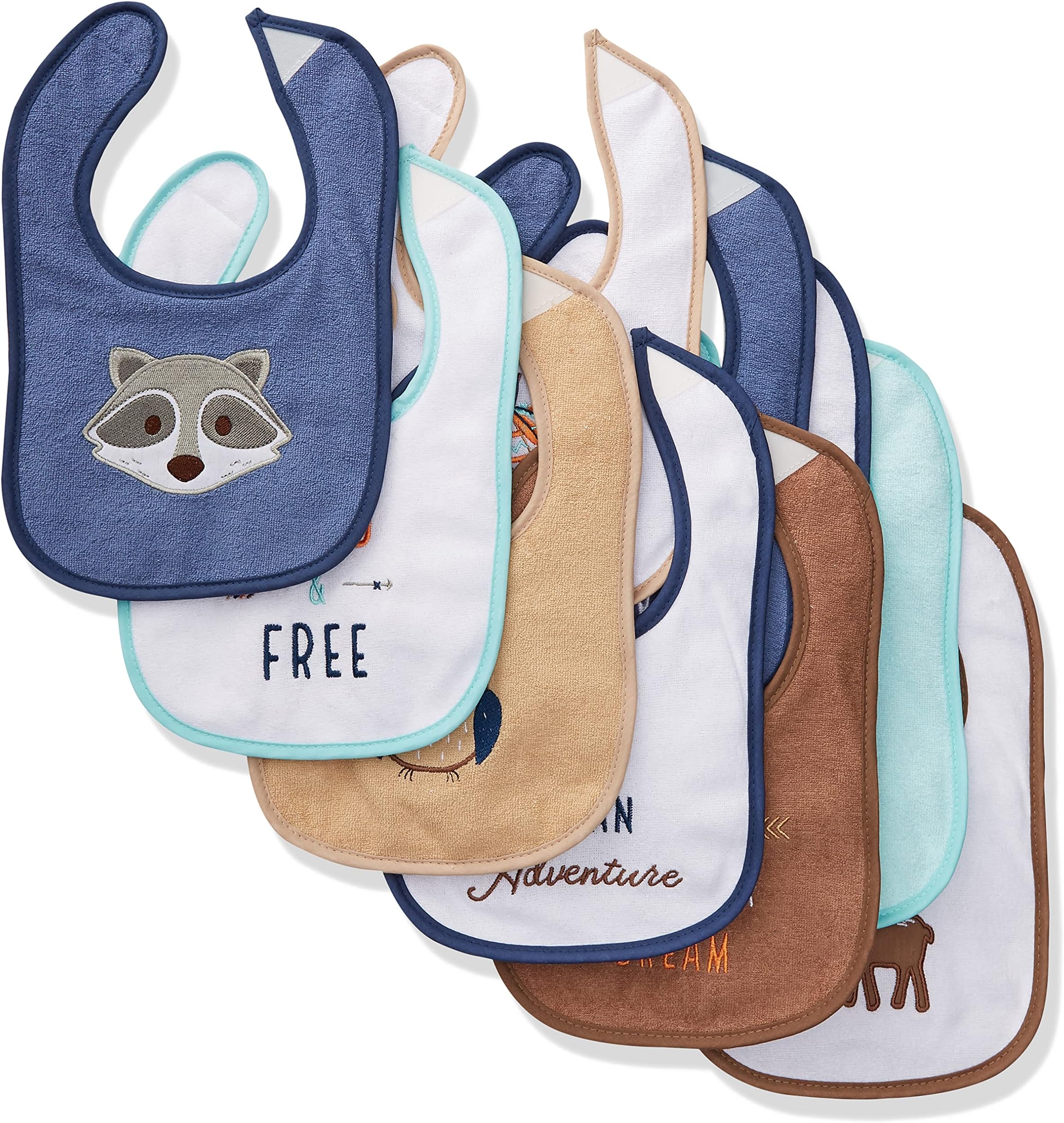 Unisex Baby Cotton Terry Drooler Bibs With Fiber Filling