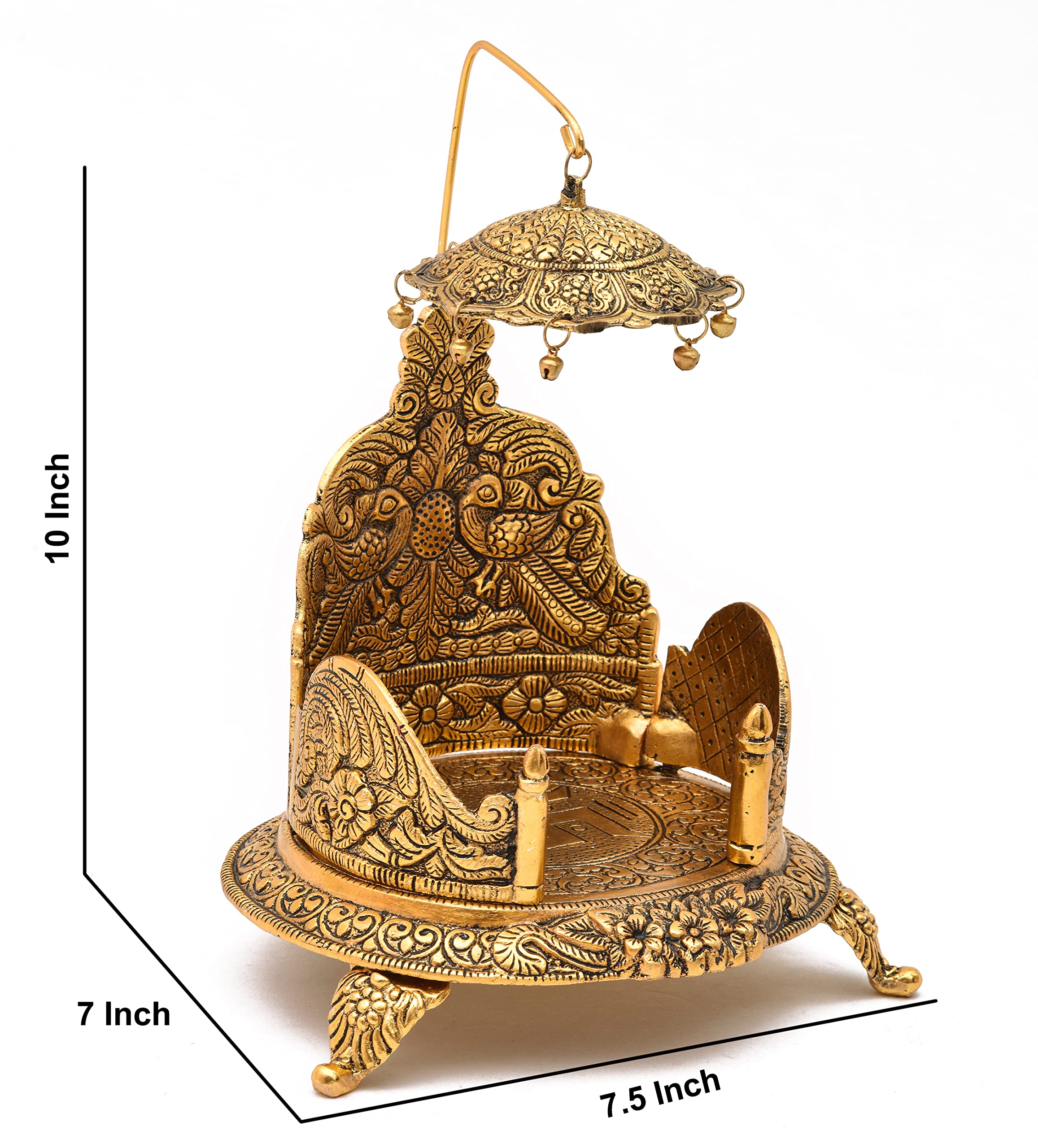 Gold Pooja Jhula Swing - Ladoo Gopal Singhasan -3