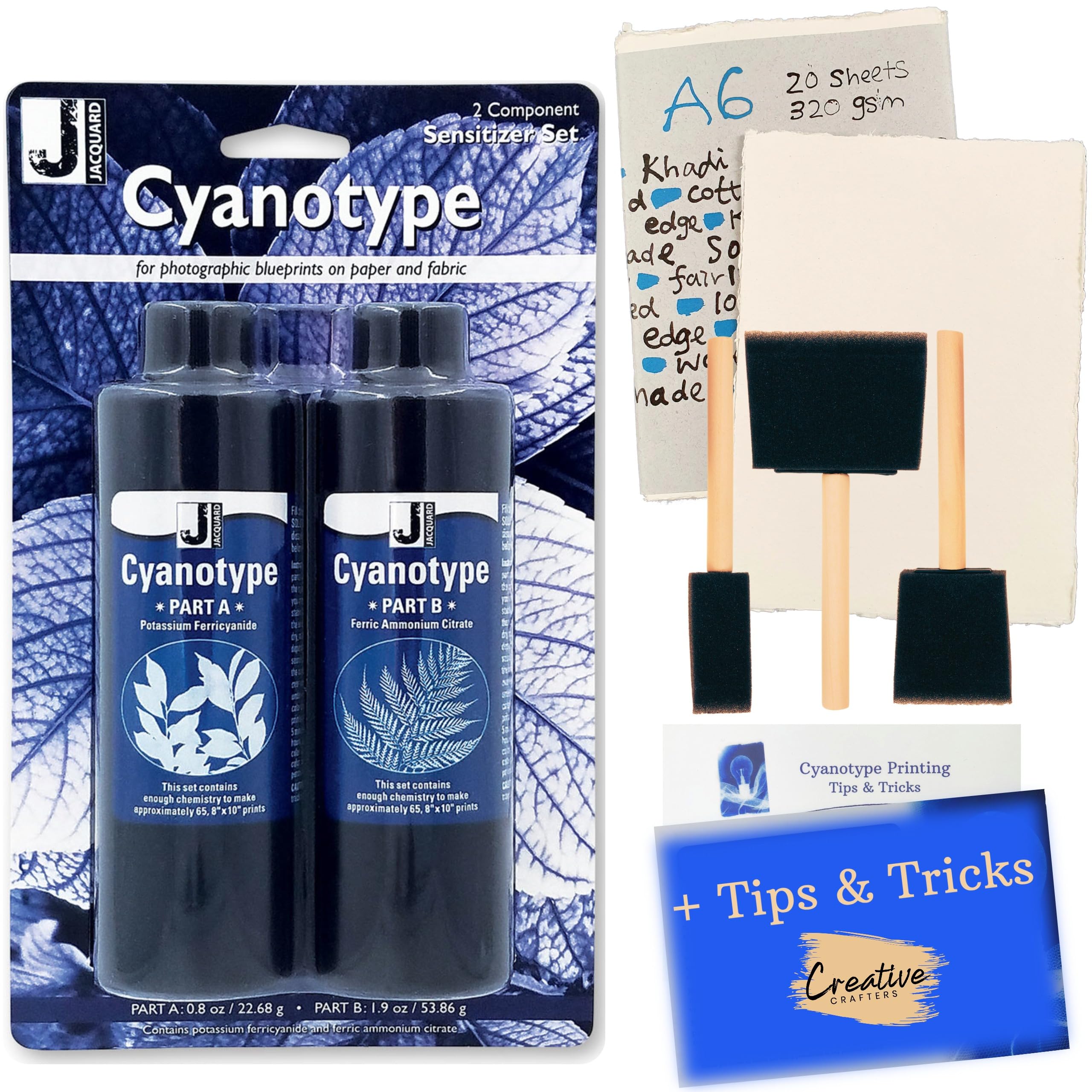 Buy Cyanotype Kit for Sun Print Paper, Bundled w/ 20 Sheets of 320gsm